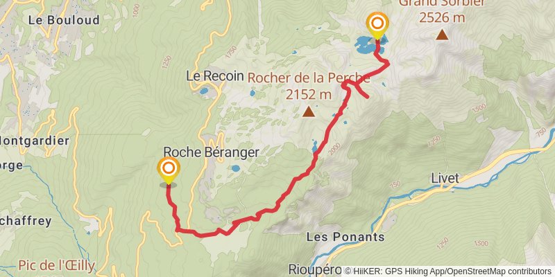 GR 738 - Haute Traversée de Belledonne alt 1 Map