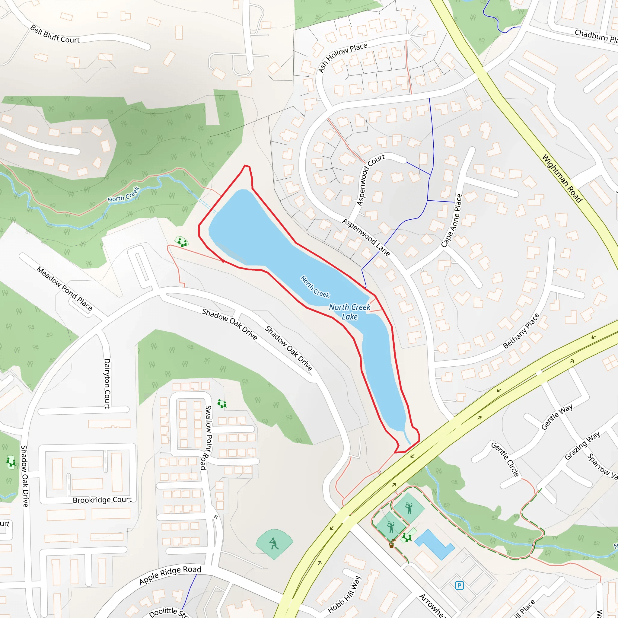 North Creek Lake Loop mobile static map