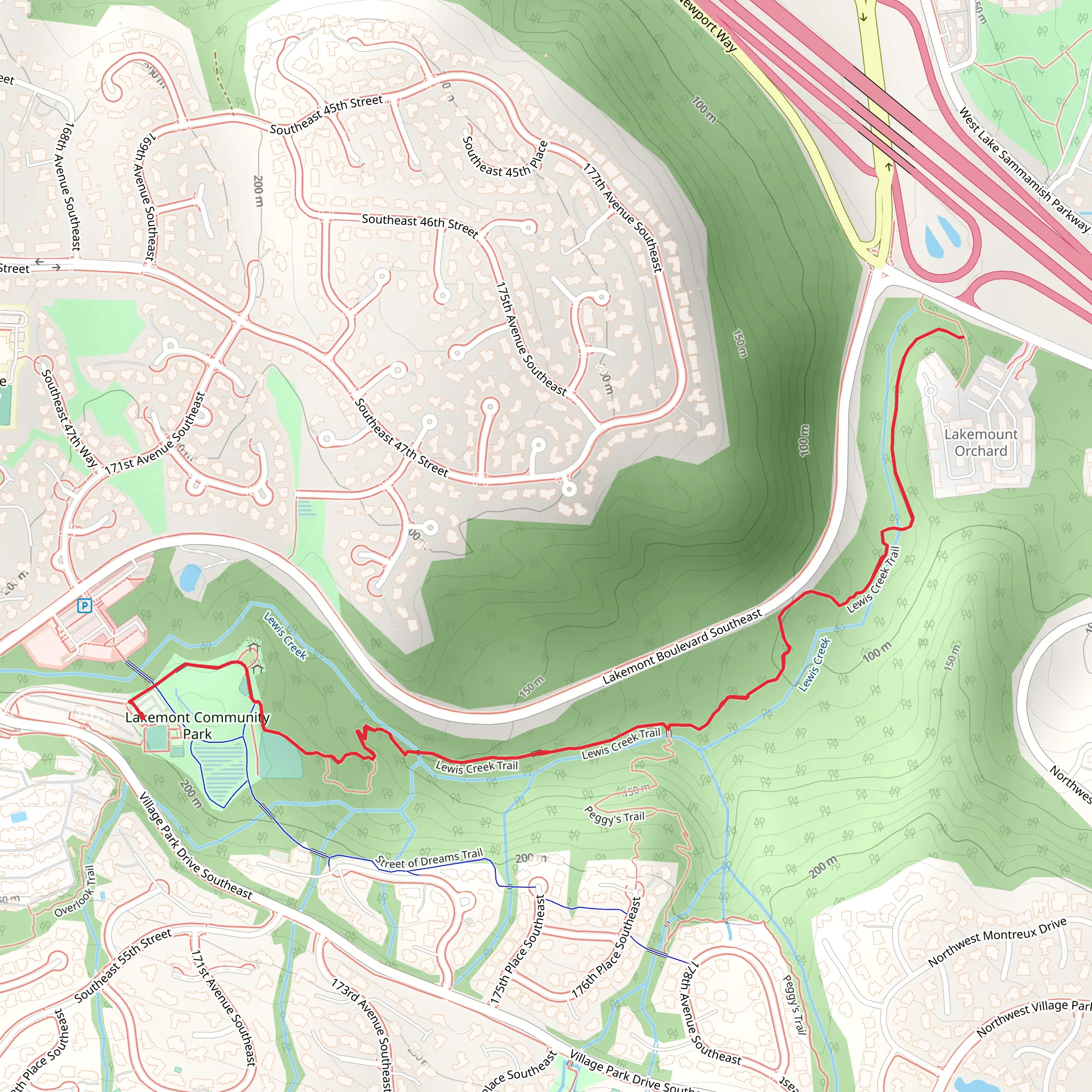 Lewis Creek Trail mobile static map