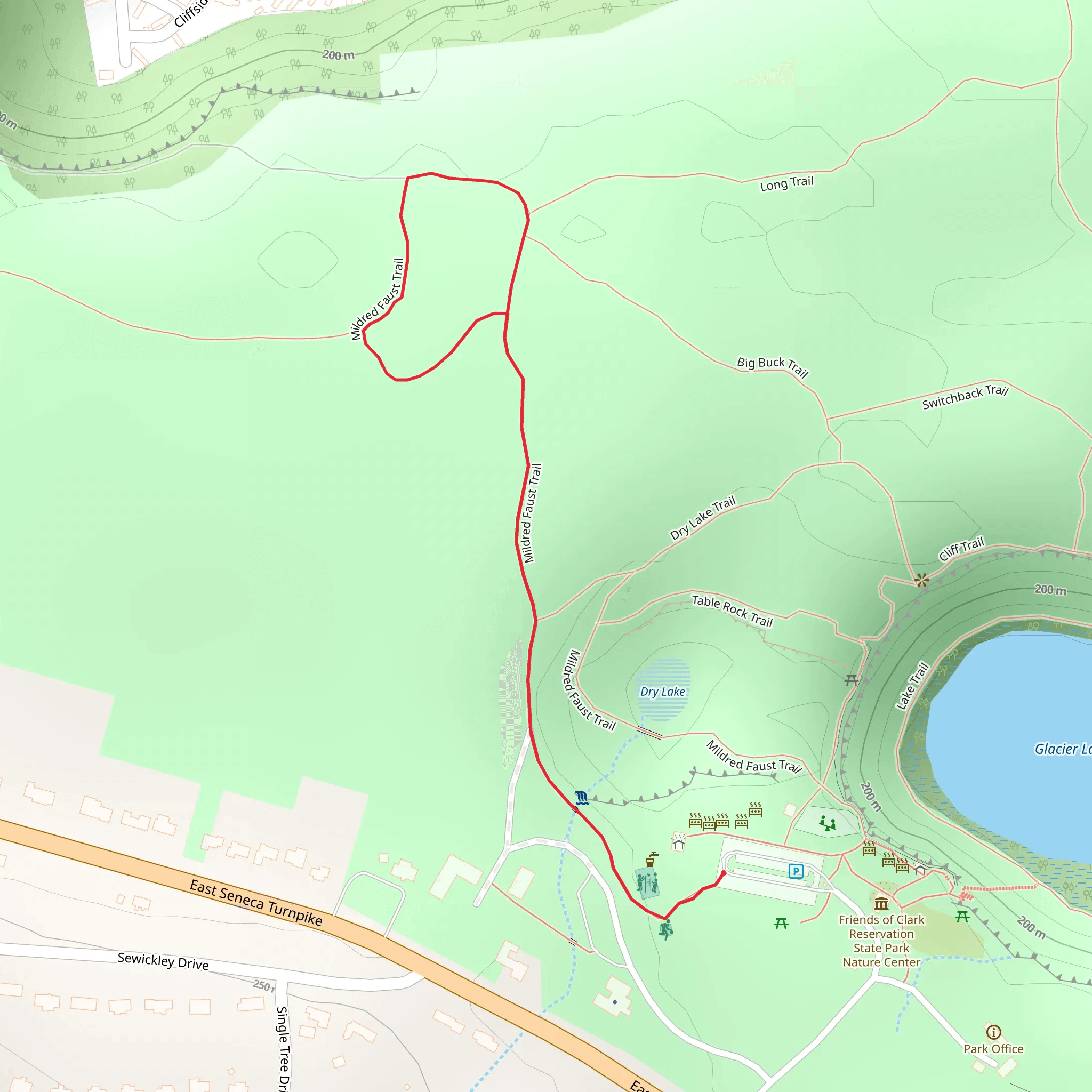 Clark Reservation Park Short Trail mobile static map