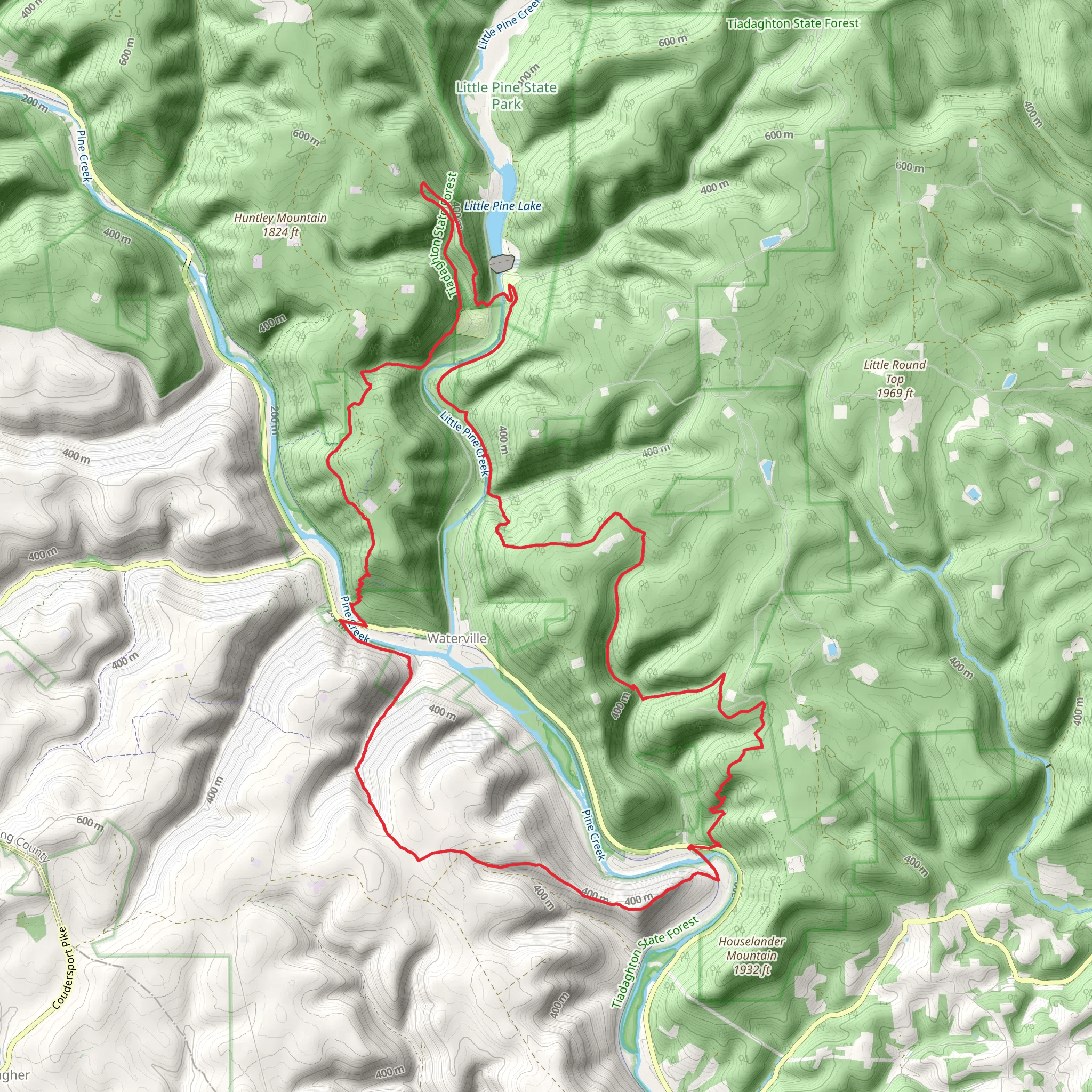 Little Pine Creek and English Mills Loop mobile static map