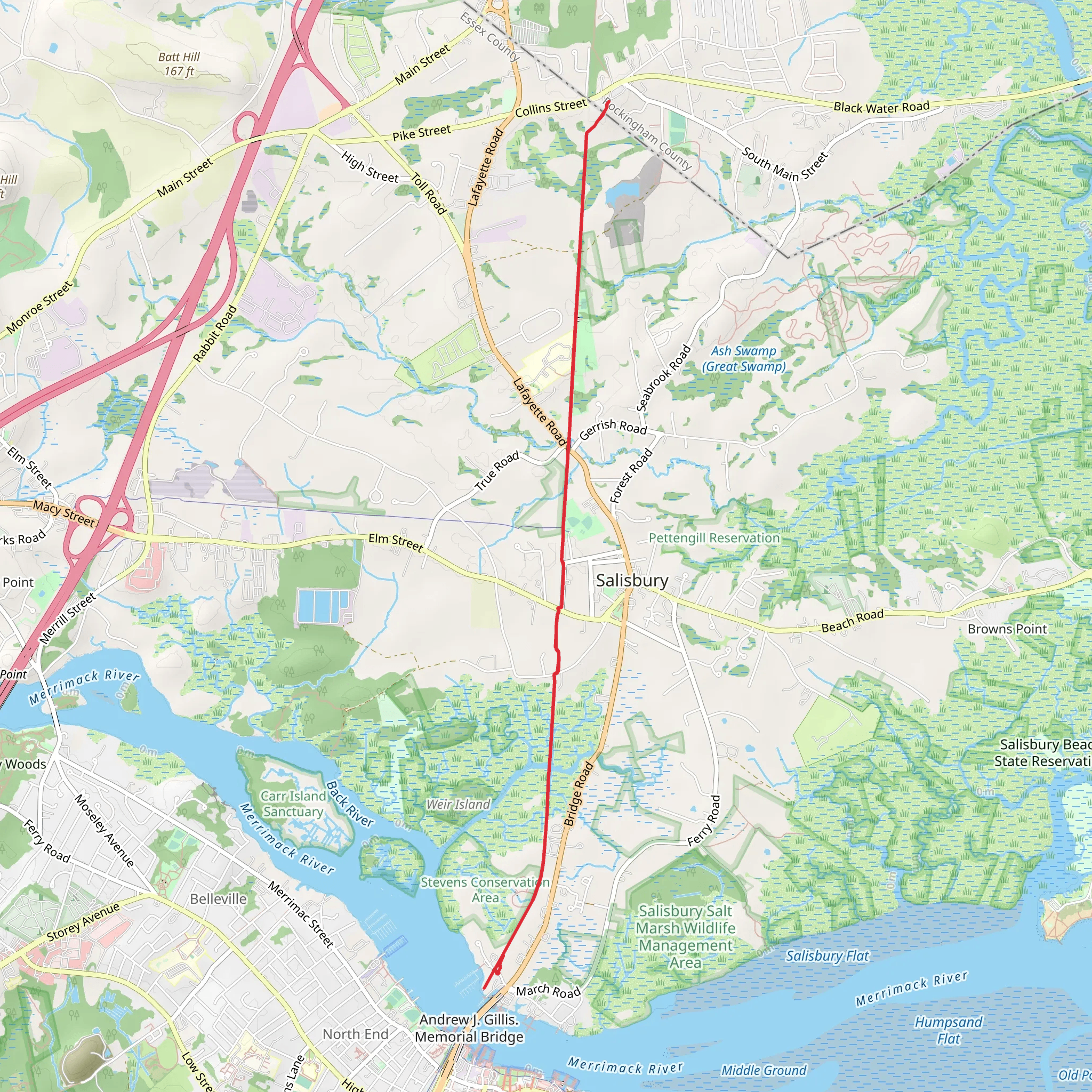 Old Eastern Marsh Trail mobile static map