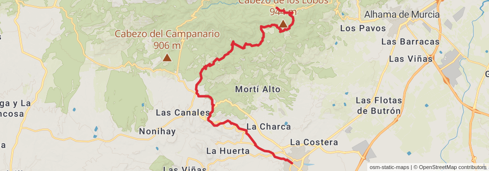 GR 252 Camino de la Cruz del Bajo Guadalentín stage 3 Map