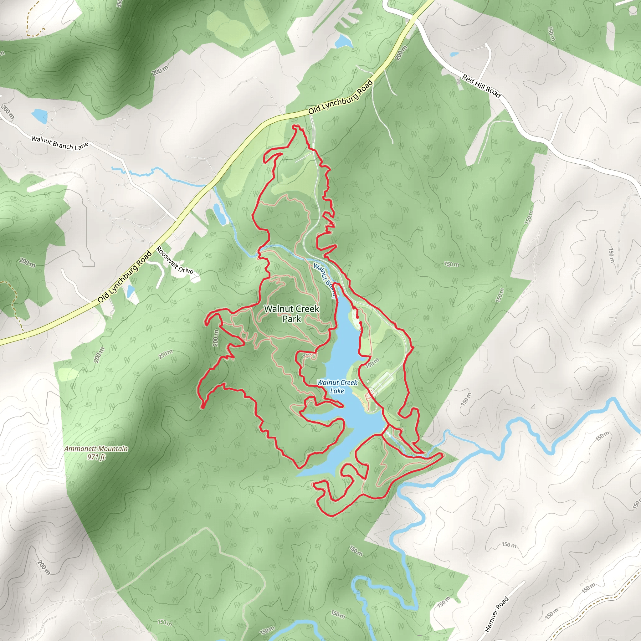 Walnut Creek Park Long Loop mobile static map