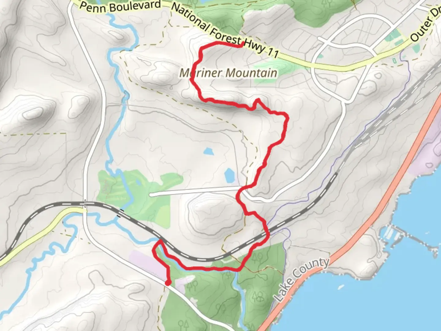 An image depicting the trail Superior Hiking Trail from Lax Lake Road and its surrounding area.