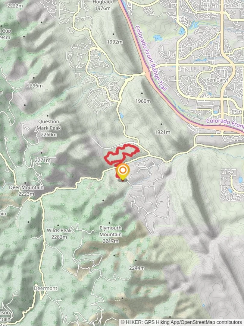 An image depicting the trail Rattlesnake Gulch Trail and Grazing Elk Trail Loop and its surrounding area.