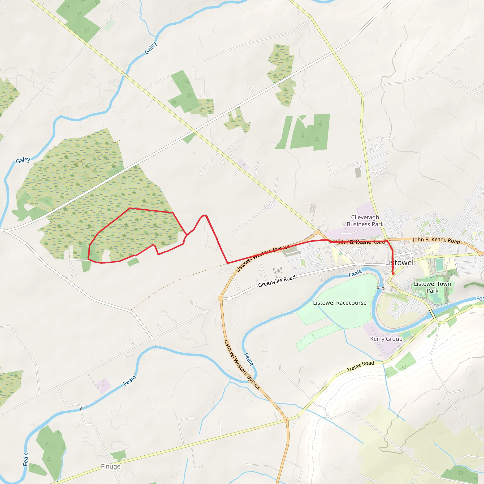 Listowel Village Walks - Sive Walk mobile static map