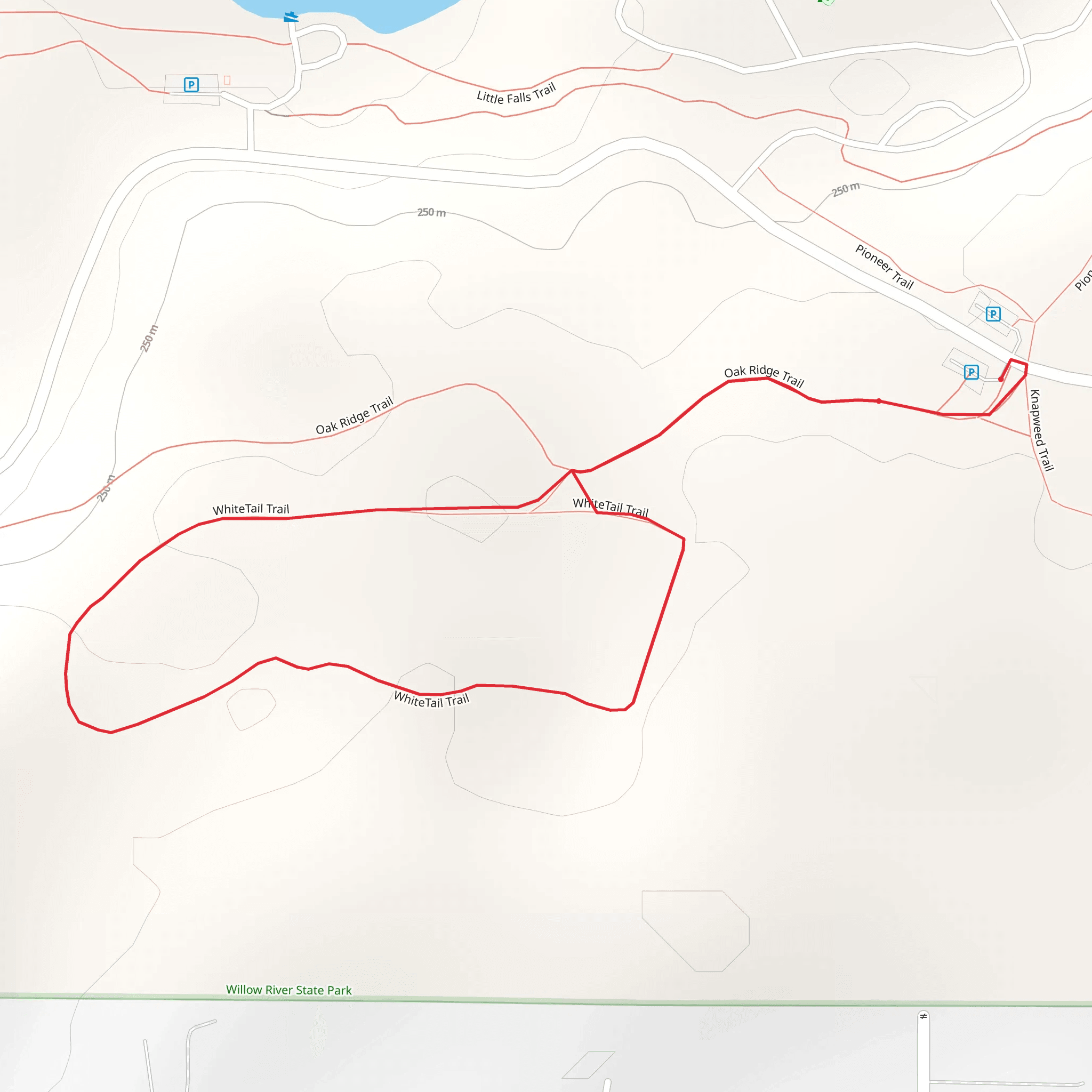 White Tail Loop via Oak Ridge Trail mobile static map