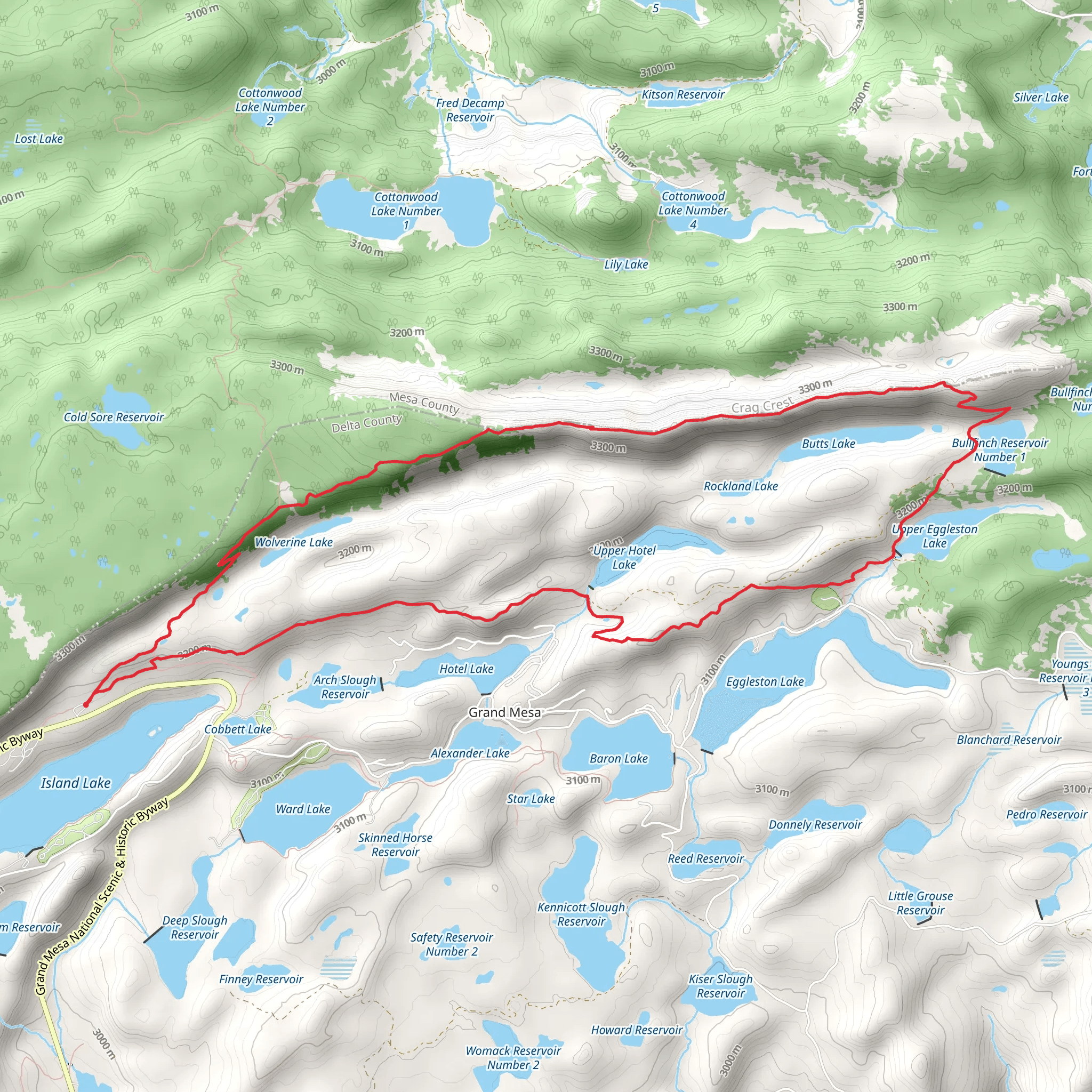 Crag Crest Loop Trail mobile static map