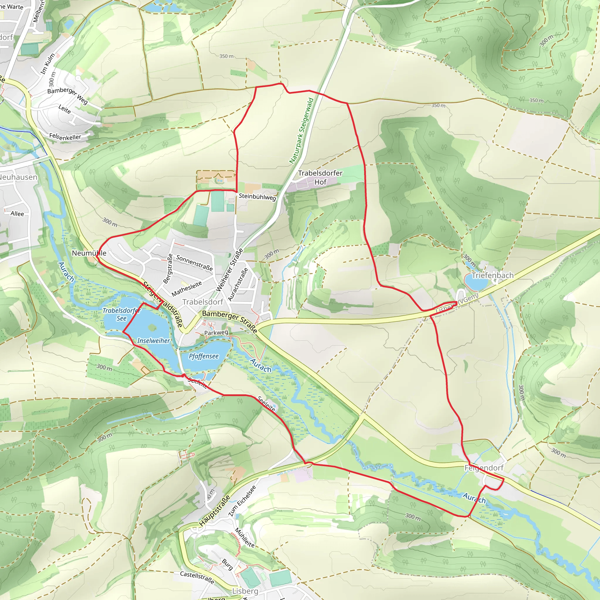 Inselweiher via Rundweg Lisberg mobile static map