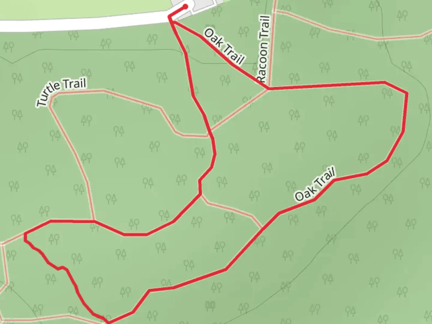 An image depicting the trail Oak Loop Trail and its surrounding area.