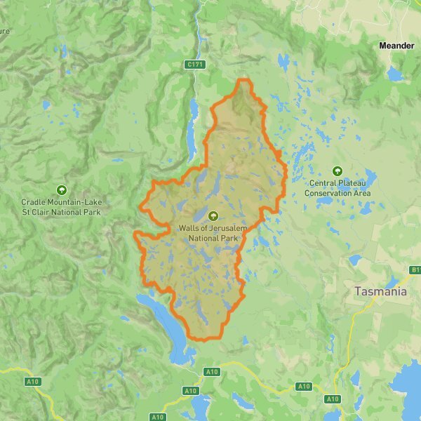 Walls of Jerusalem National Park mobile static map