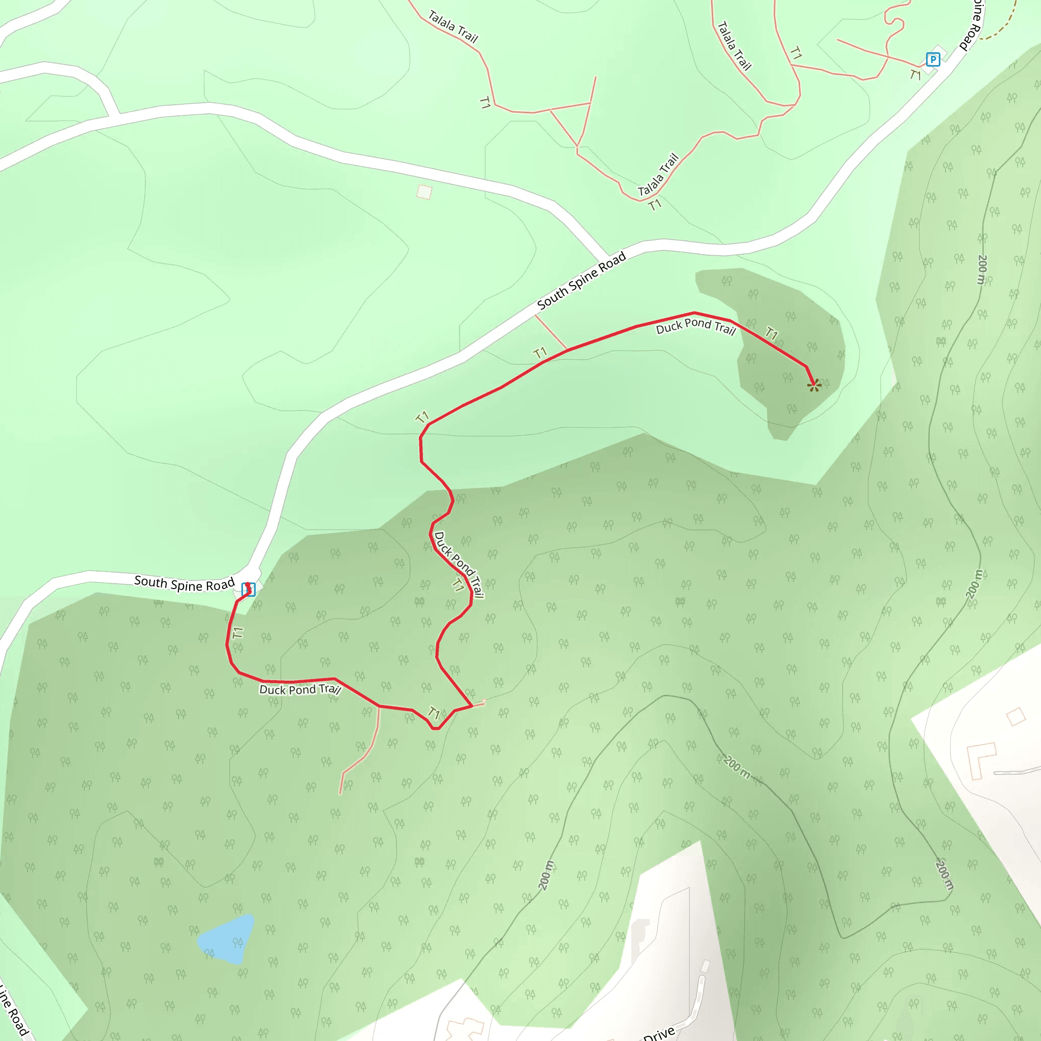 Duck Pond Trail mobile static map