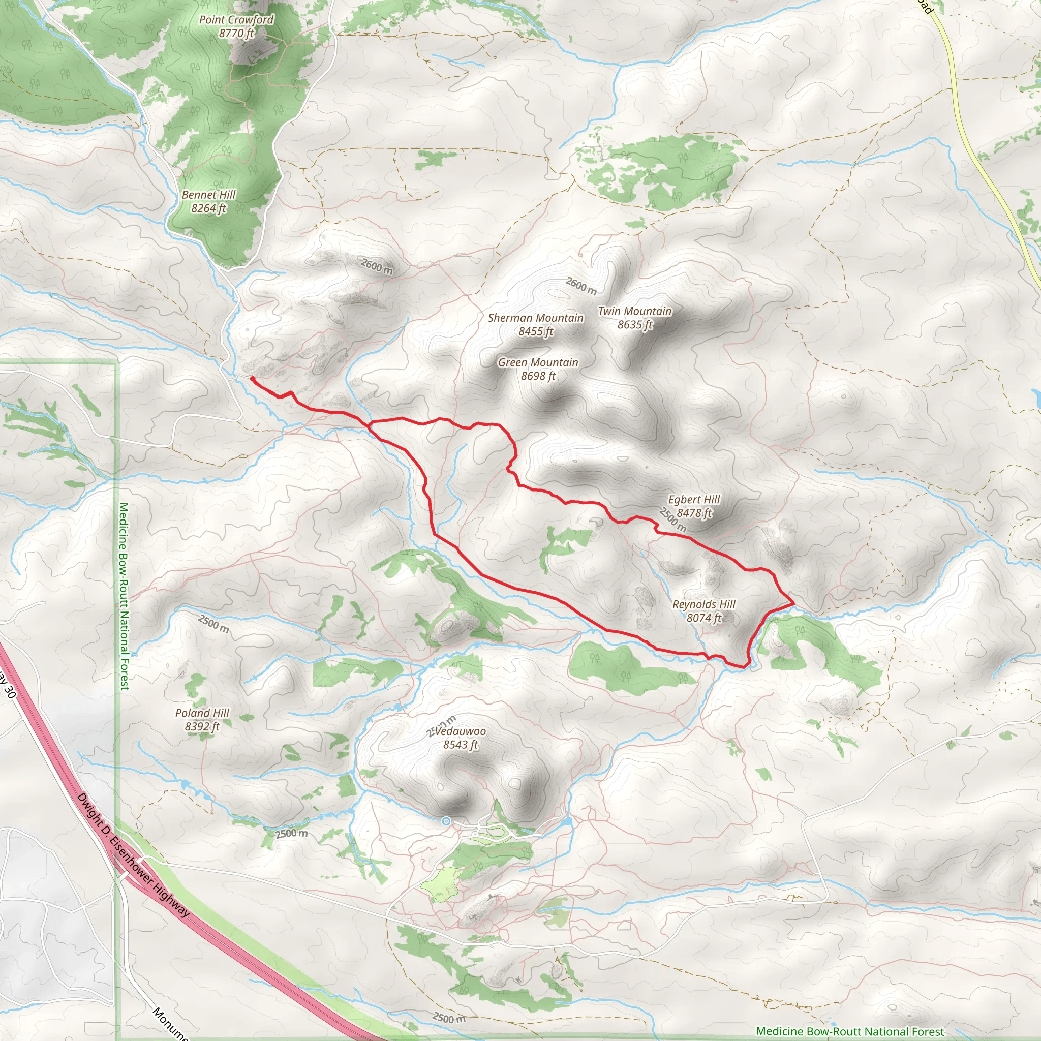 Cow and Skeleton Loop Trail mobile static map