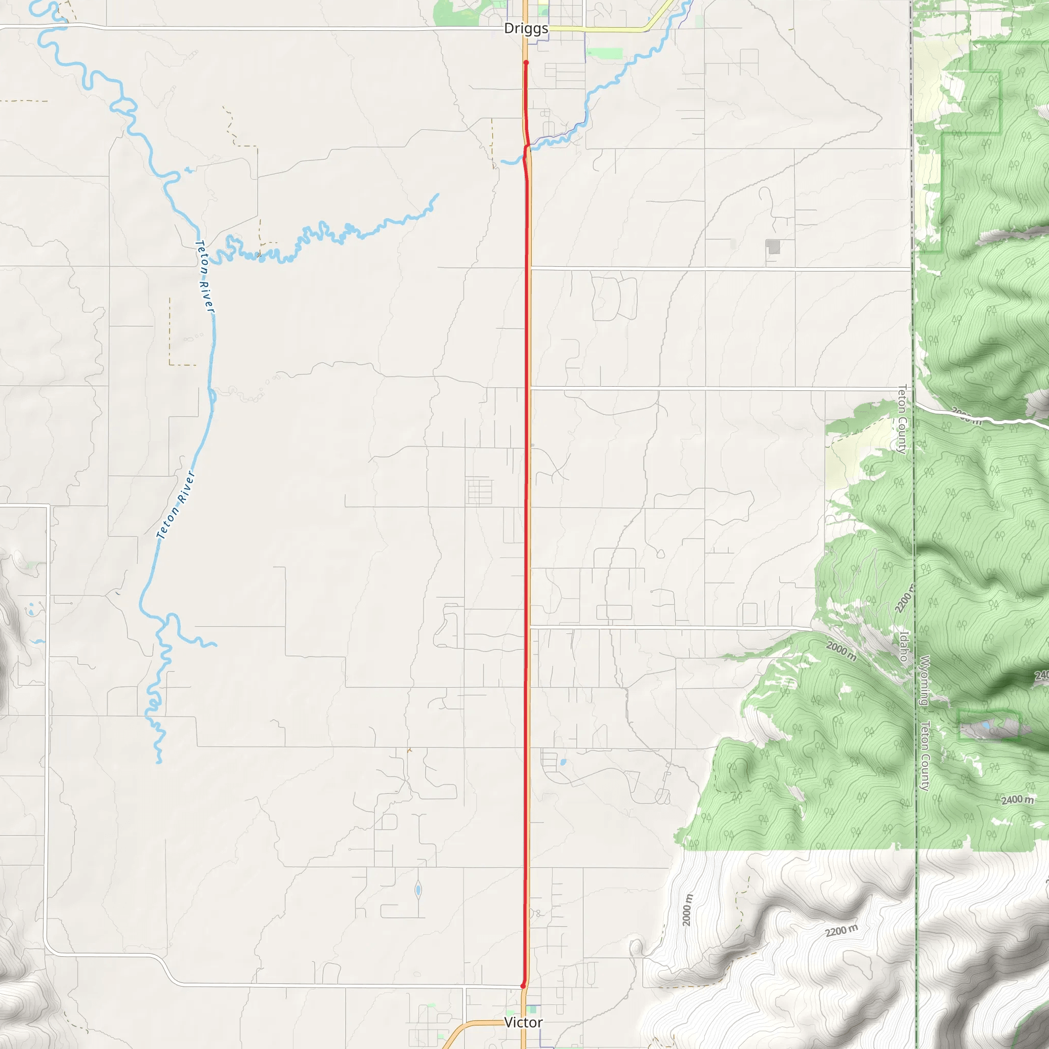 Victor to Griggs mobile static map