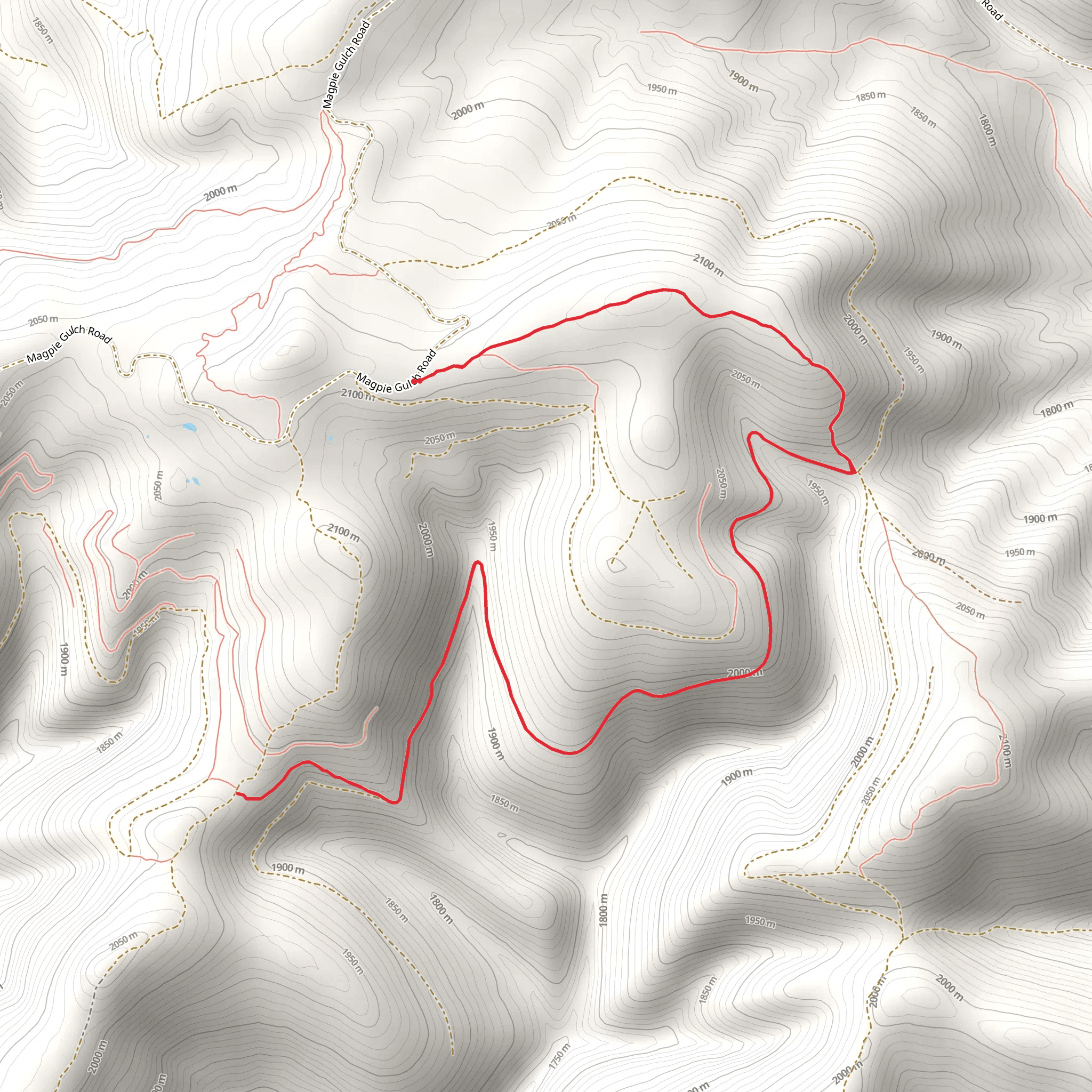 Hunters Gulch Connection Trail mobile static map