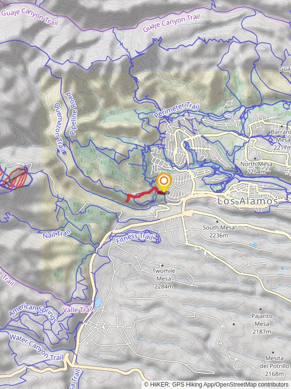 Quemazon Trail and Cave of the Winds Trail mobile static map