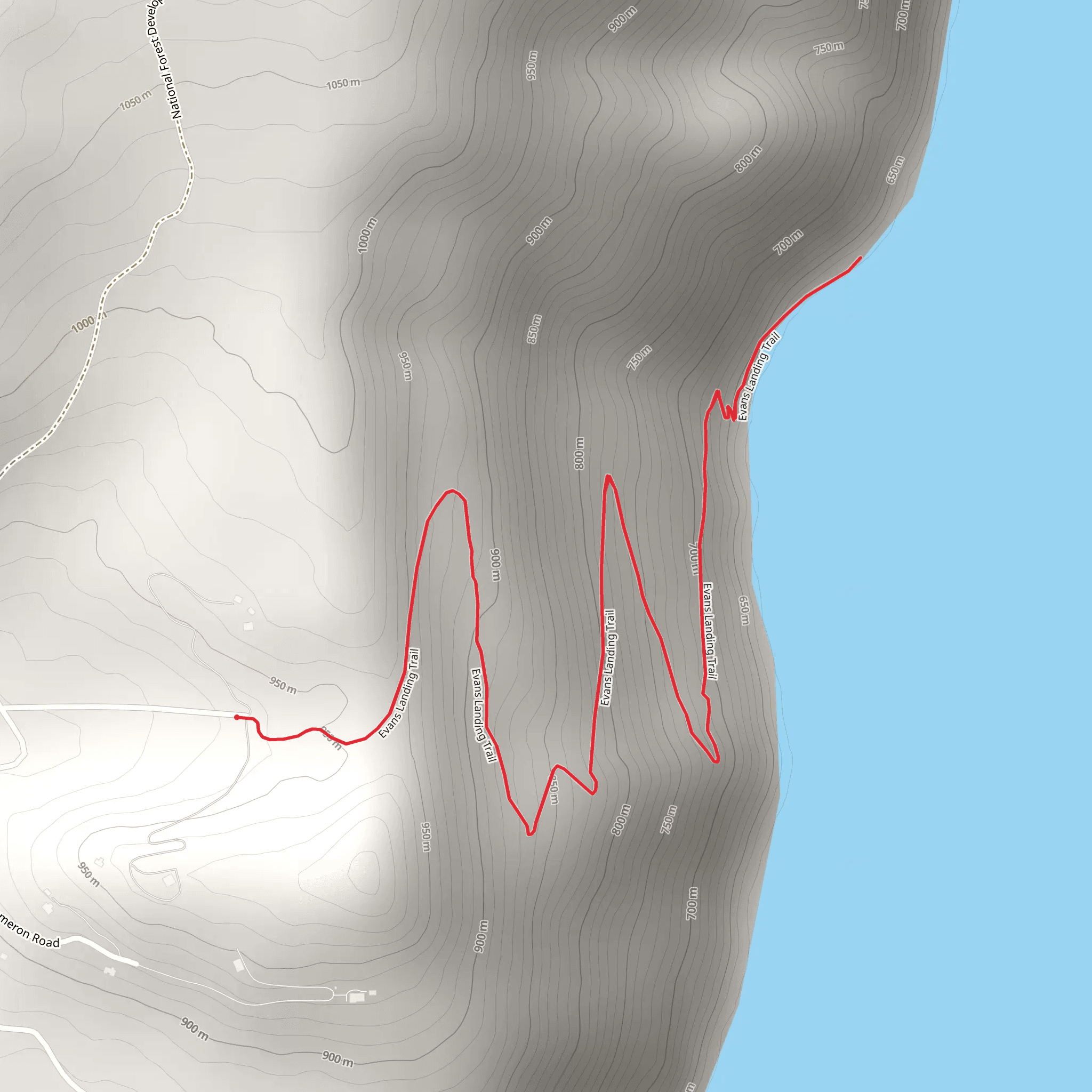 Evans Landing Trail mobile static map