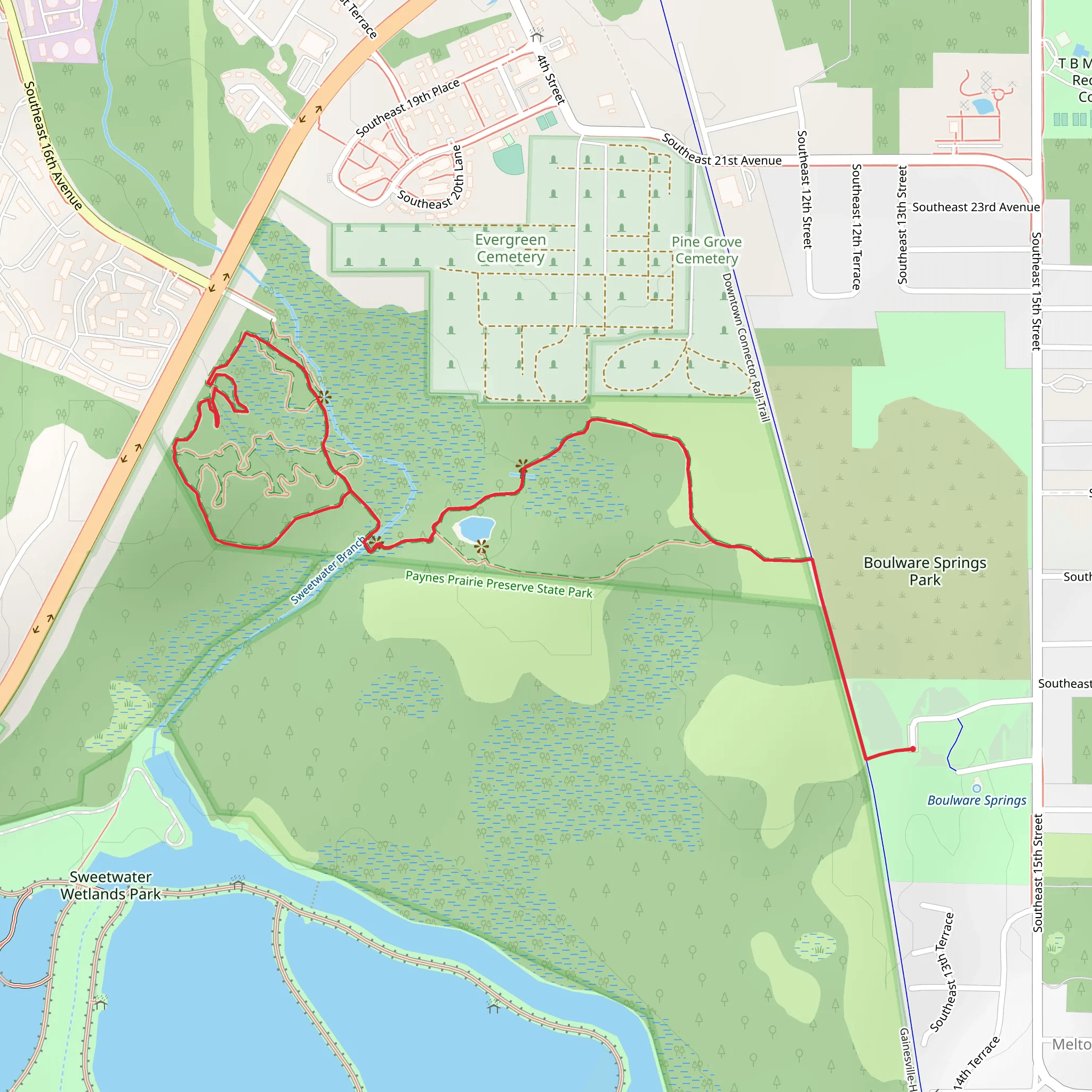 East and West Loop via Downtown Connector Rail Trail mobile static map