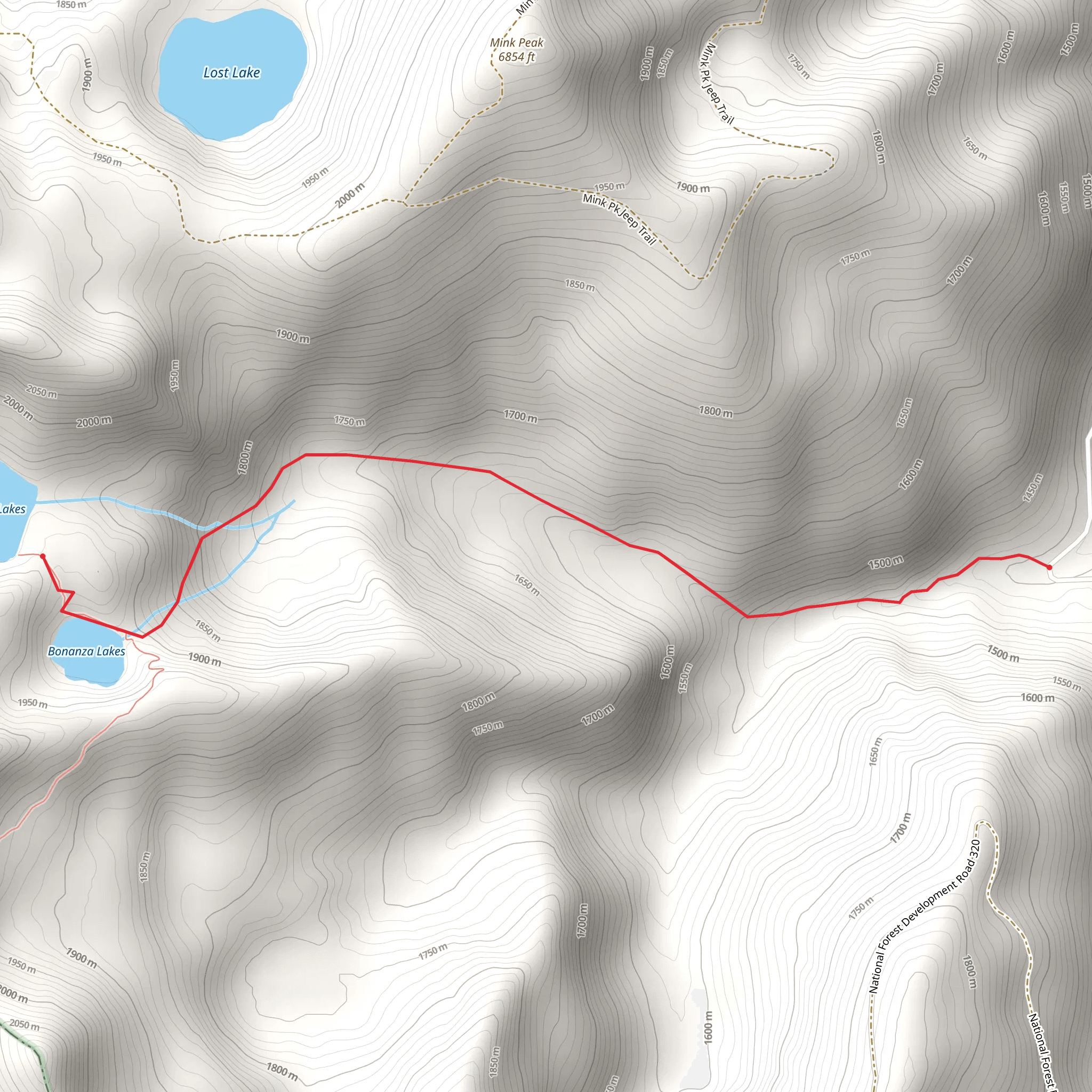 Bonanza Lakes mobile static map