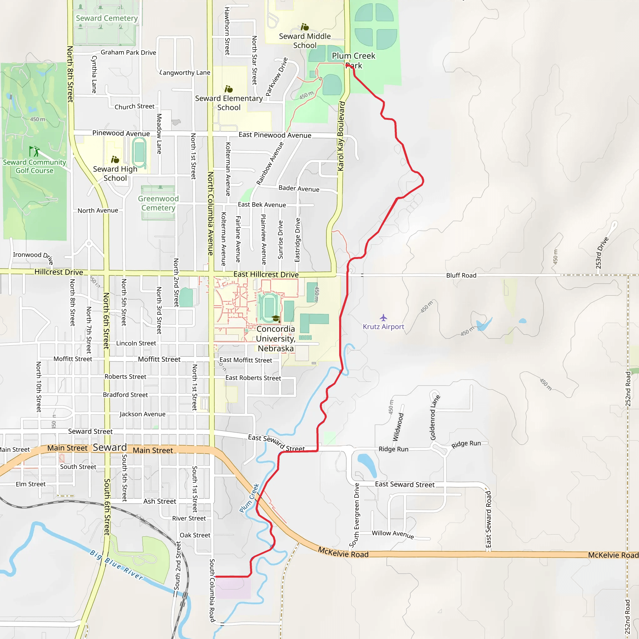 Plum Creek Trail mobile static map