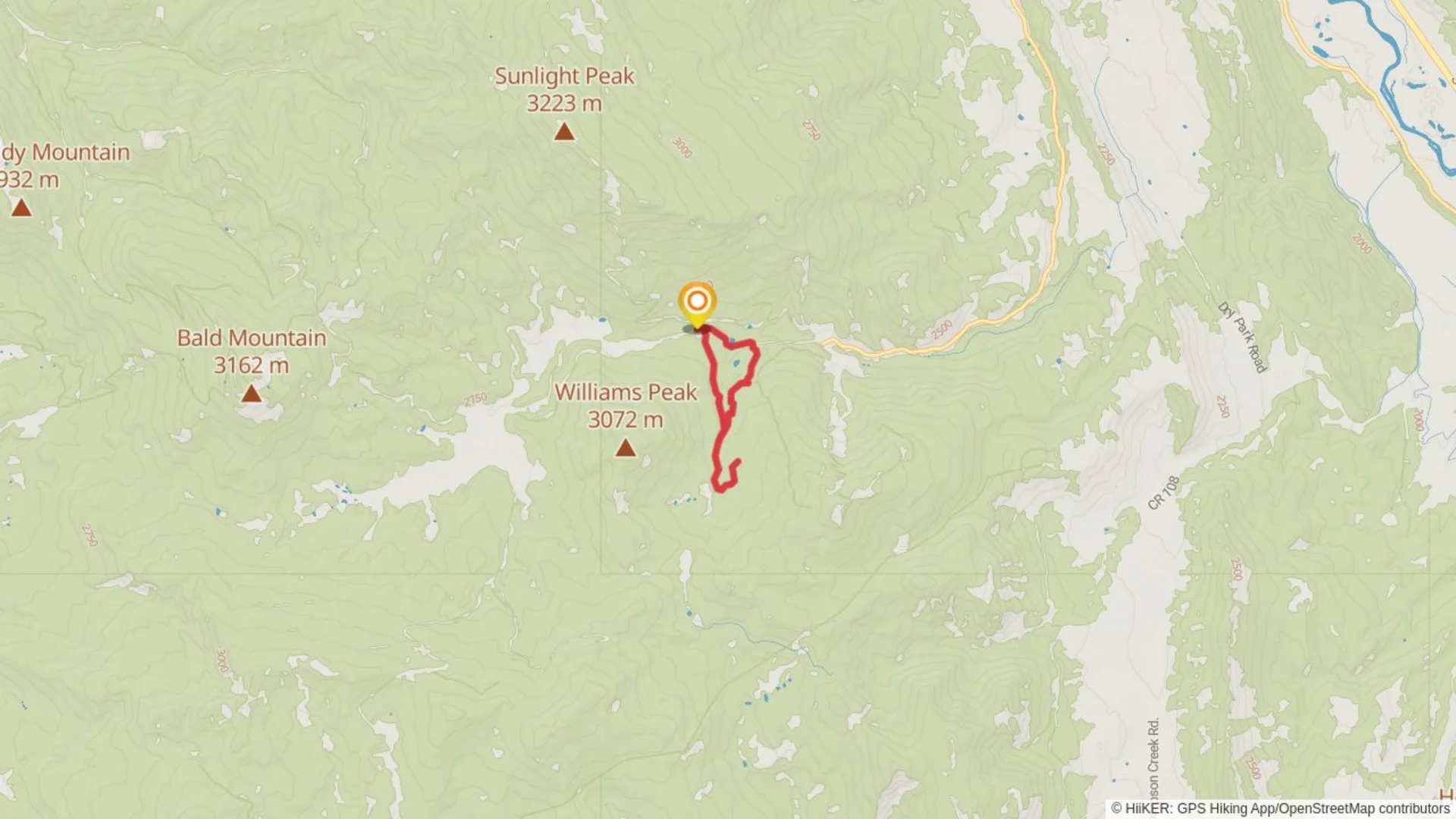 An image depicting the trail Fourmile Creek Loop and its surrounding area.