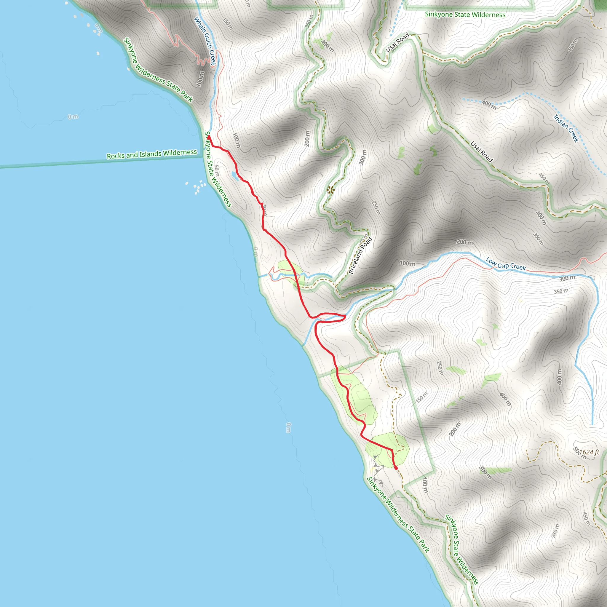 Lost Coast Trail from Barn Campsite mobile static map