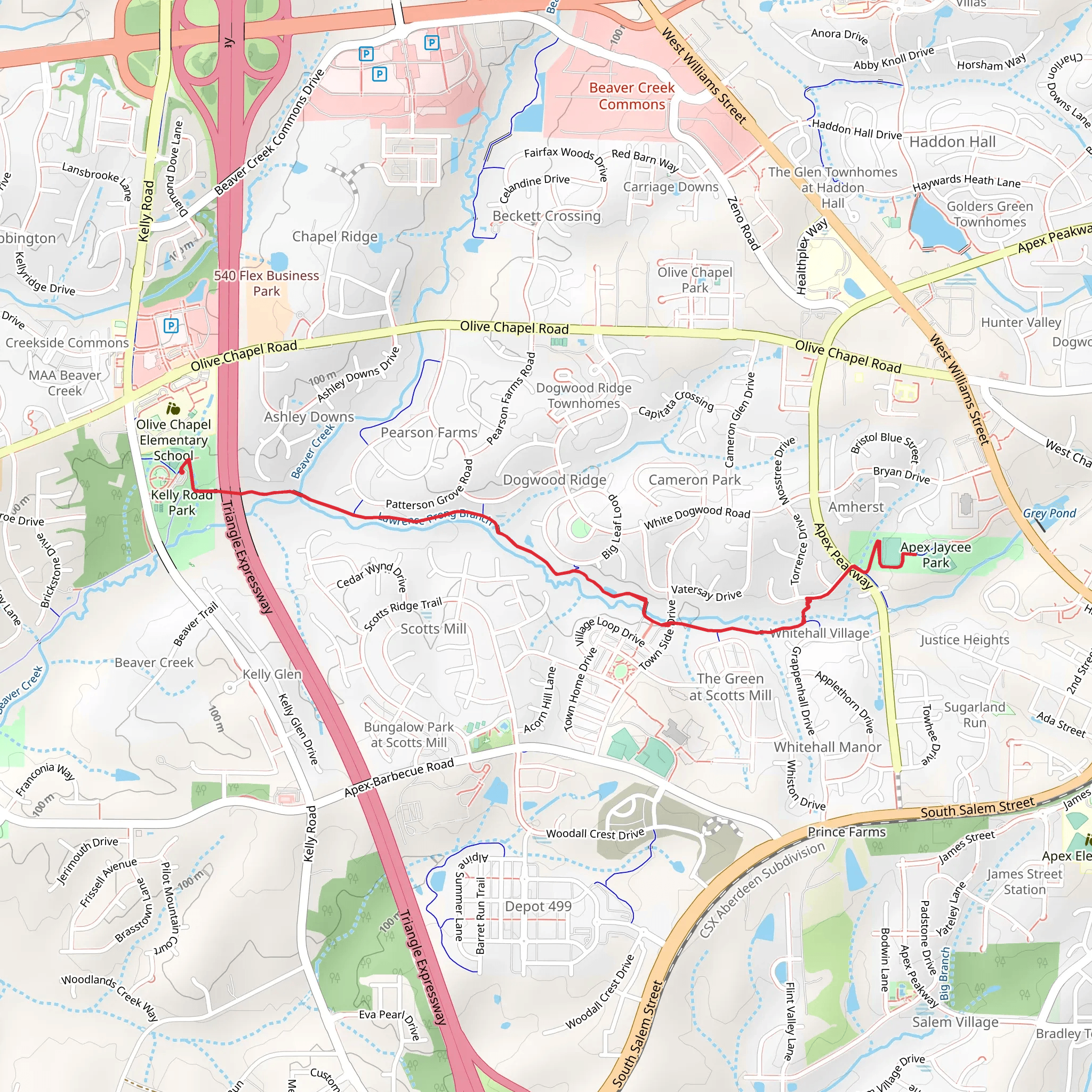 Beaver Creek Greenway - Pickleball Court mobile static map