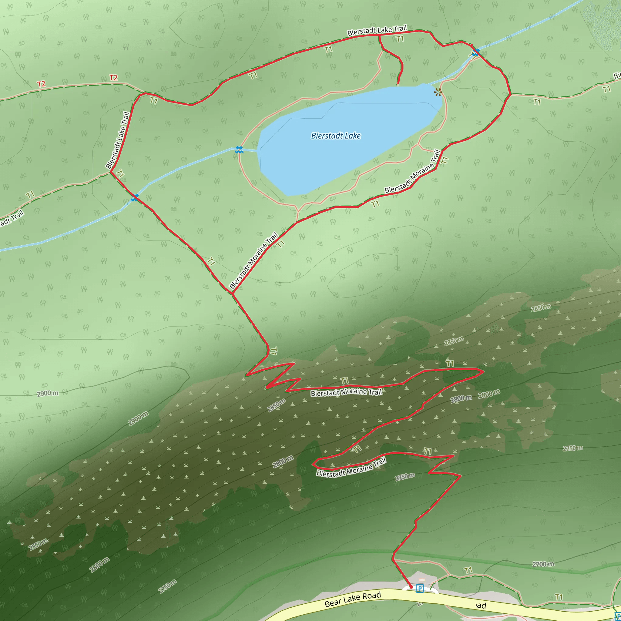 Bierstadt Lake Loop mobile static map