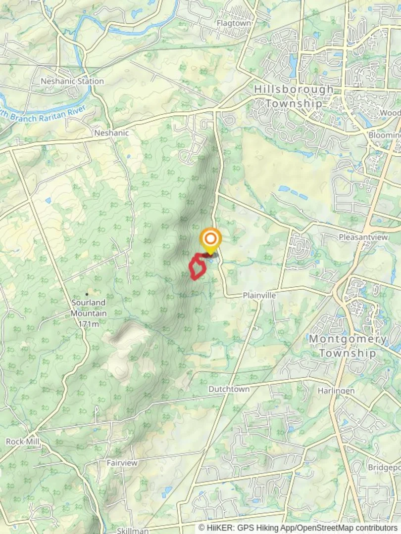 An image depicting the trail Pipeline - White Circle - White Triangle Loop and its surrounding area.