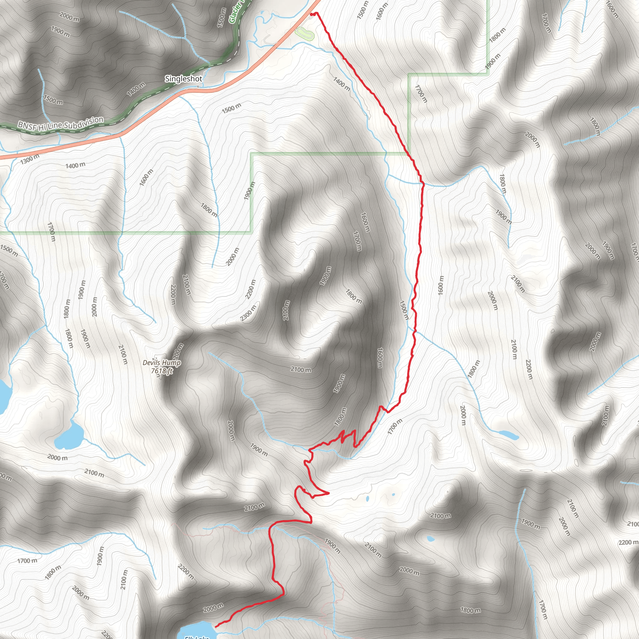 Elk Lake via Devil Creek Trail mobile static map