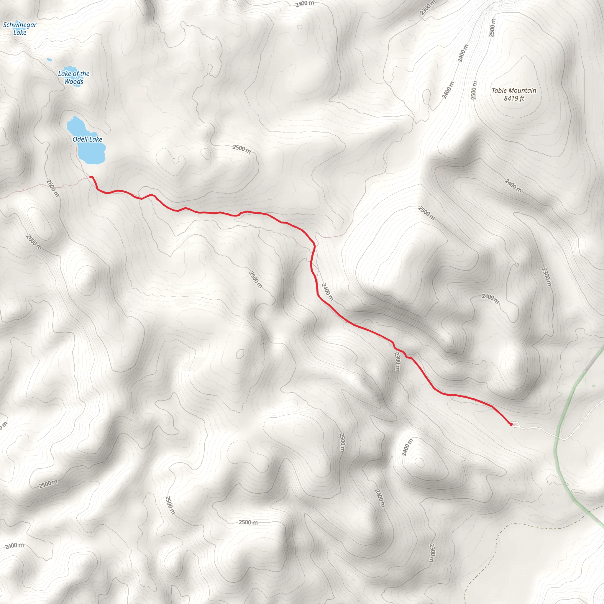 Odell Lake via Odell Creek mobile static map