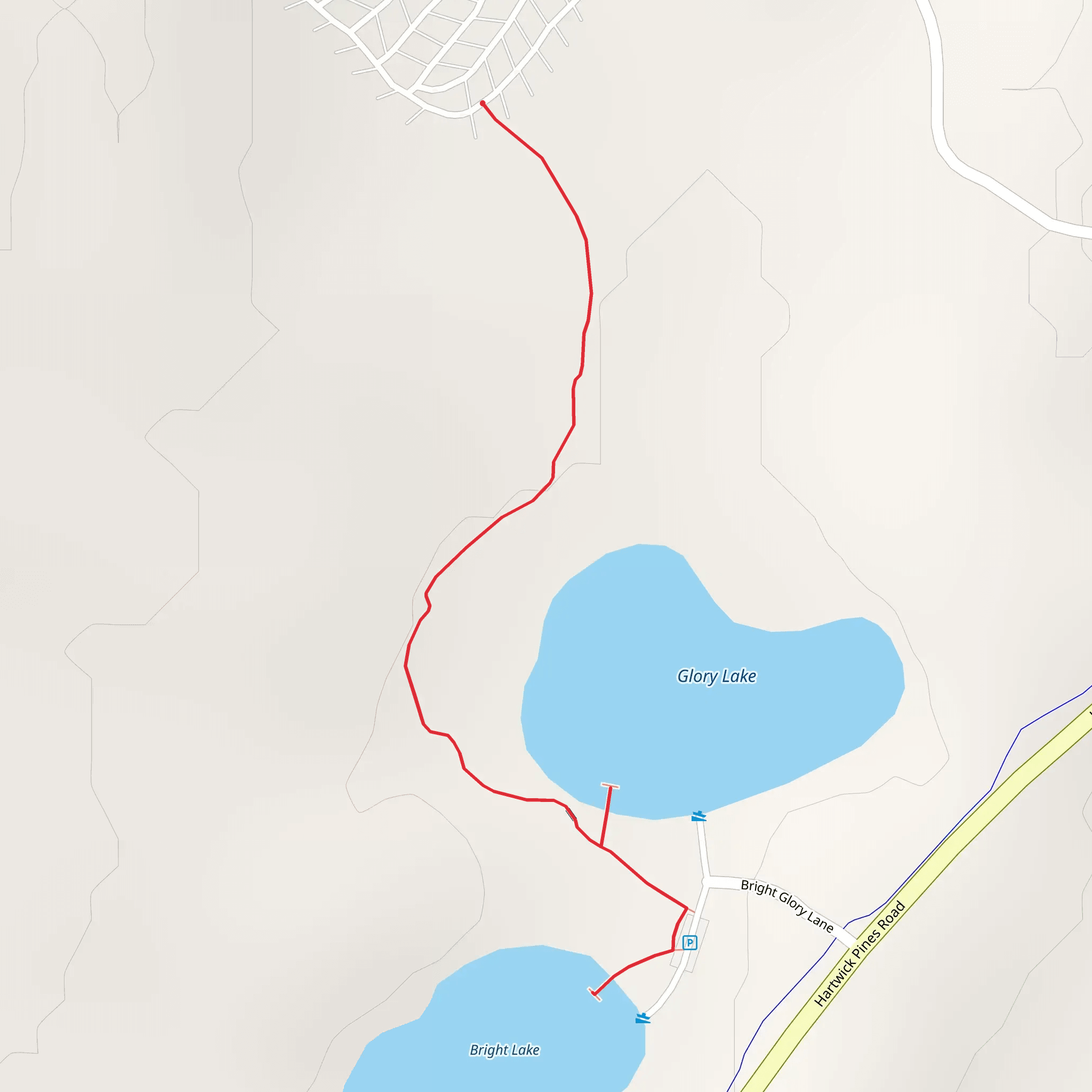 Glory Lake and Bright Lake mobile static map