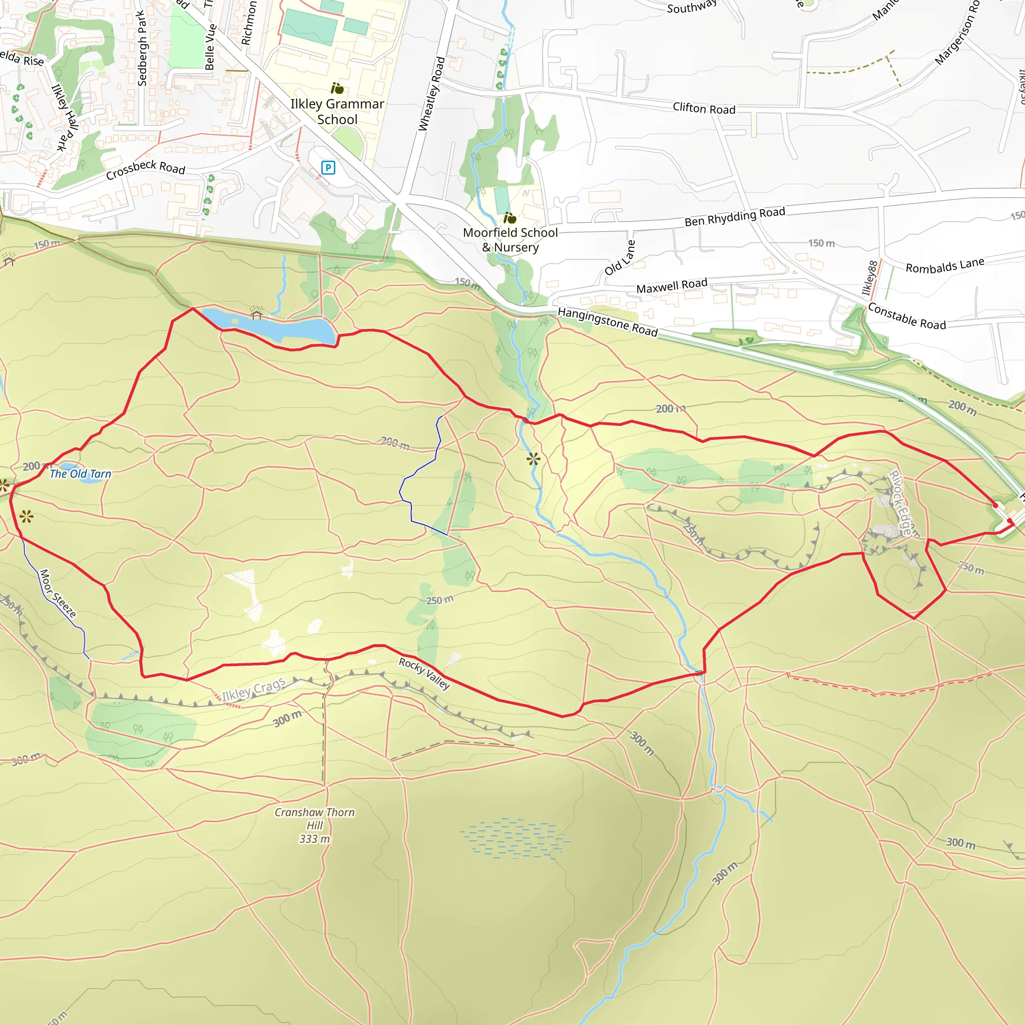 Rocky Valley and Iikley Tarn Loop mobile static map