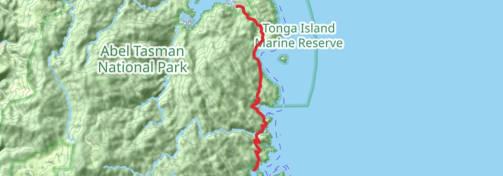 Abel Tasman Coastal Track stage 2 Map