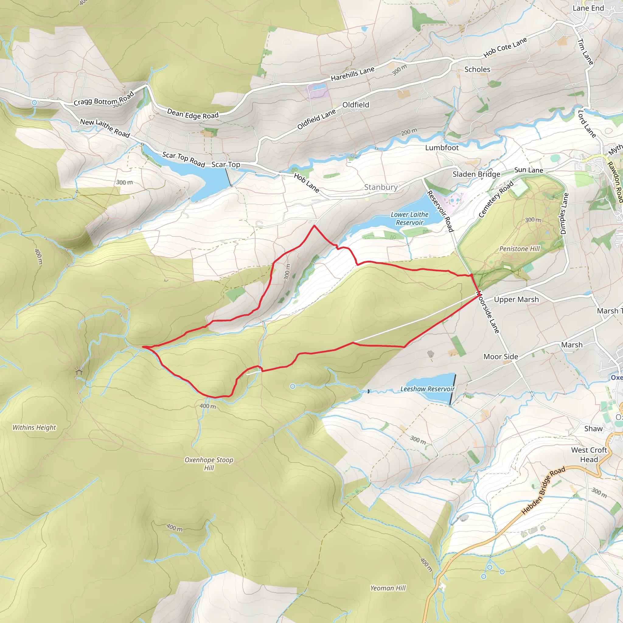 Haworth Moor Circular mobile static map