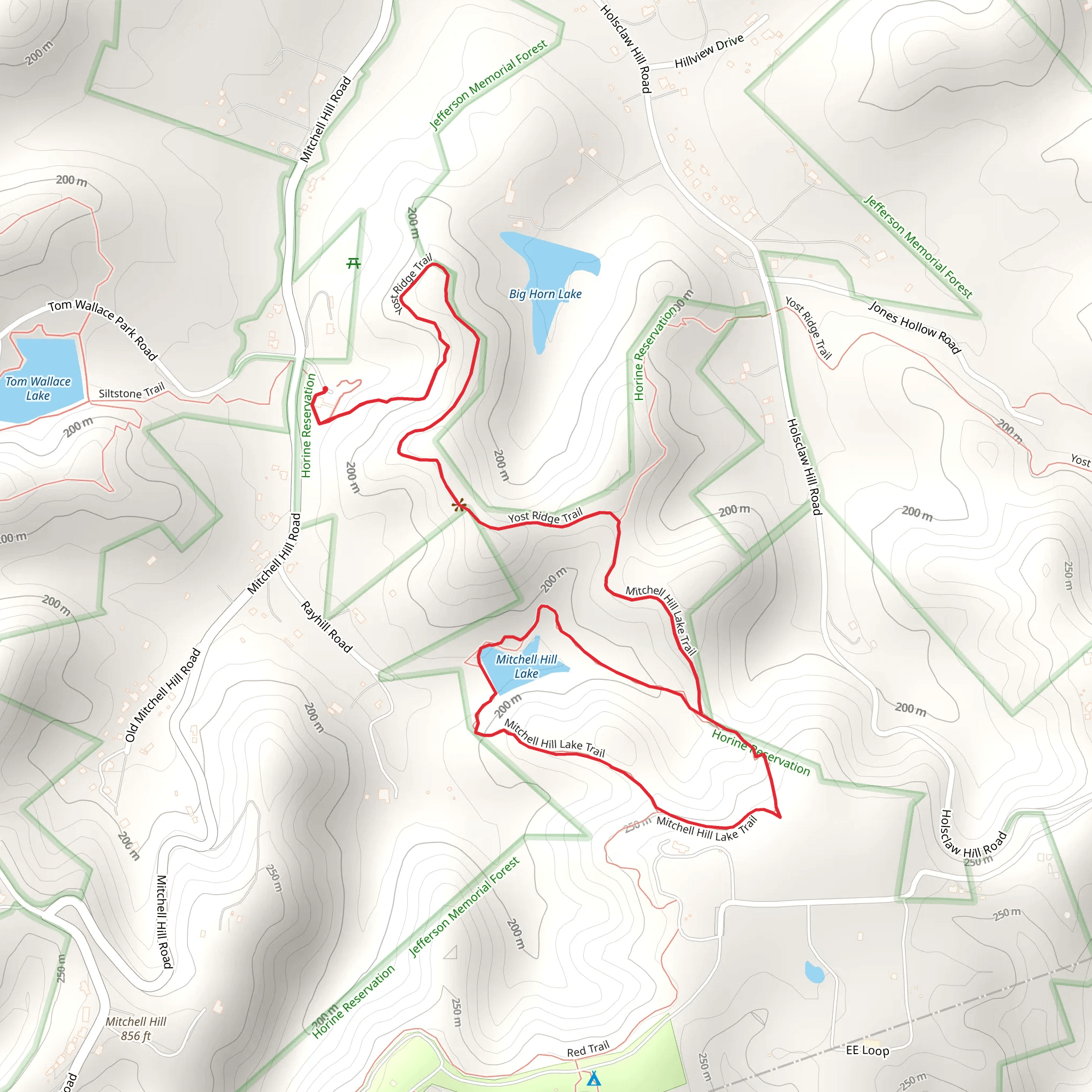 Yost Ridge, Mitchell Hill Loop Trail mobile static map