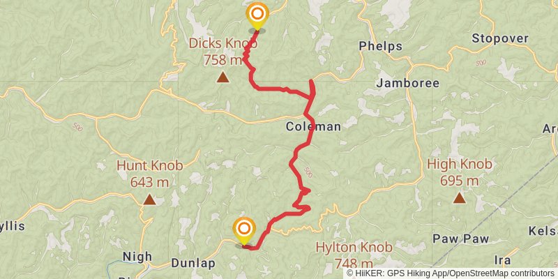 Great Eastern Trail (Incomplete) stage 89 Map