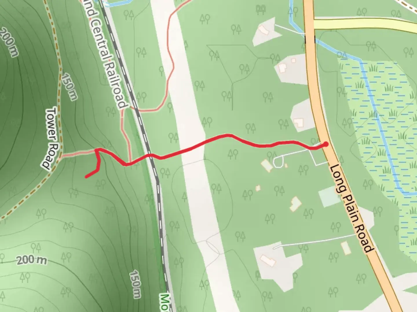 An image depicting the trail Mt Toby State Forest from Long Plain Road and its surrounding area.