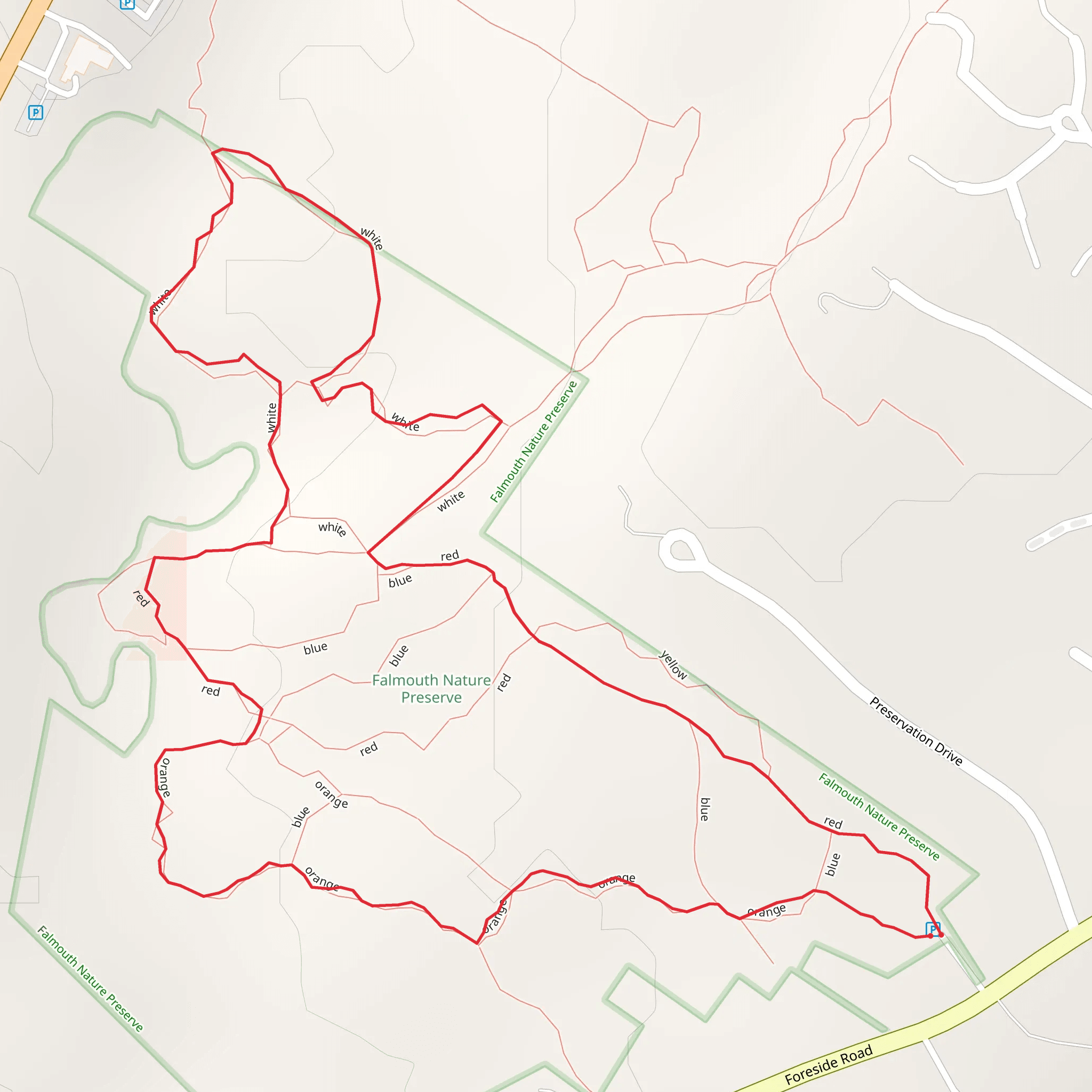 Falmouth Nature Reserve Loop mobile static map