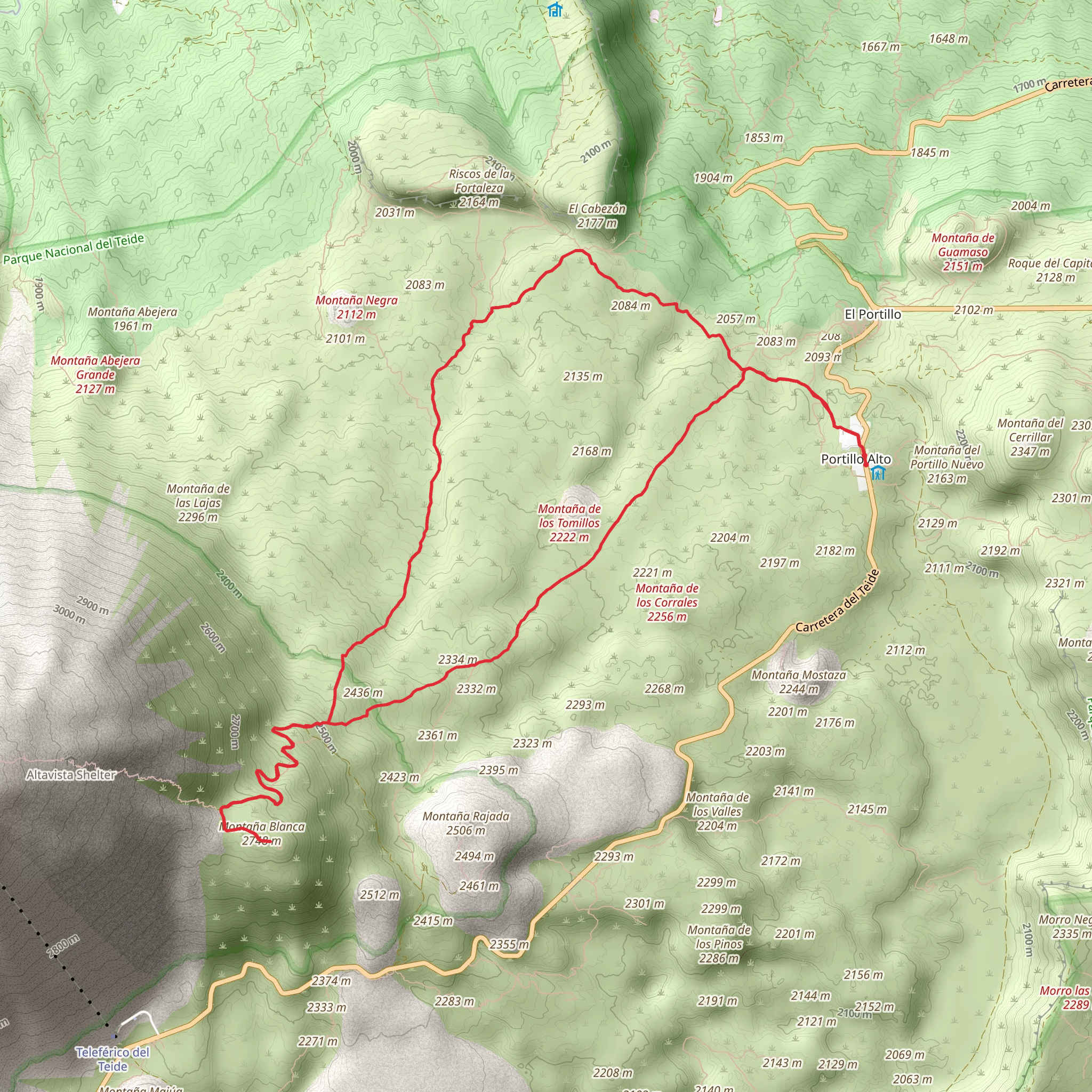 Montaña Blanca Loop mobile static map