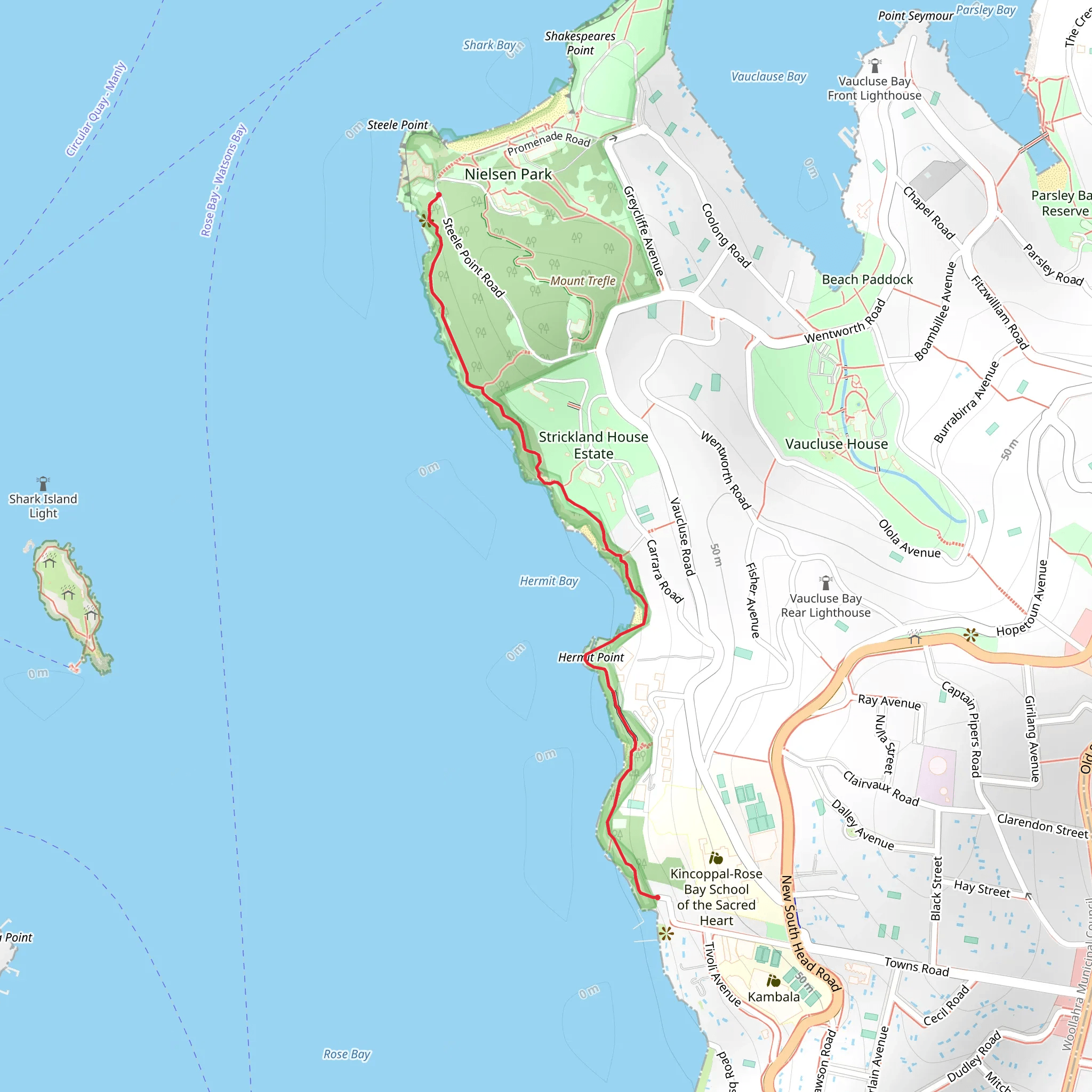 Hermitage Foreshore Track mobile static map