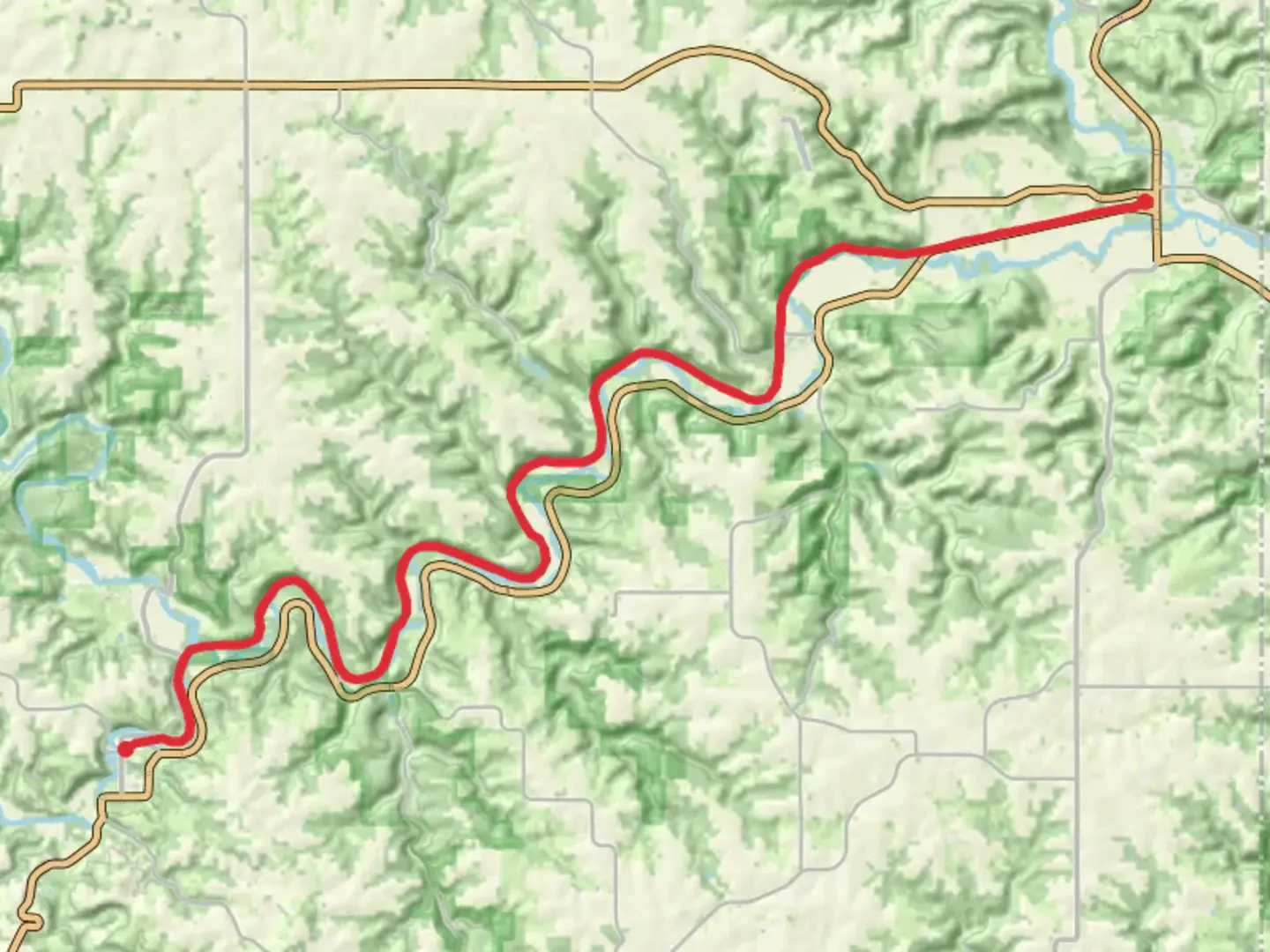 An image depicting the trail Root River State Trail Long and its surrounding area.