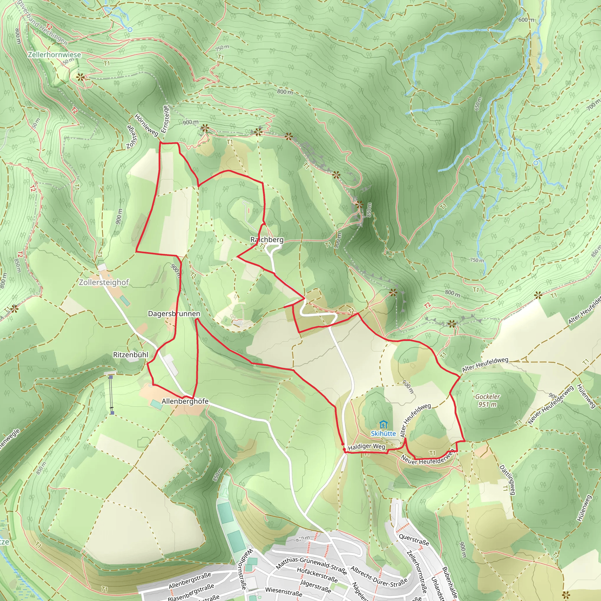Rote Raute and Traufgand Zollernburg mobile static map