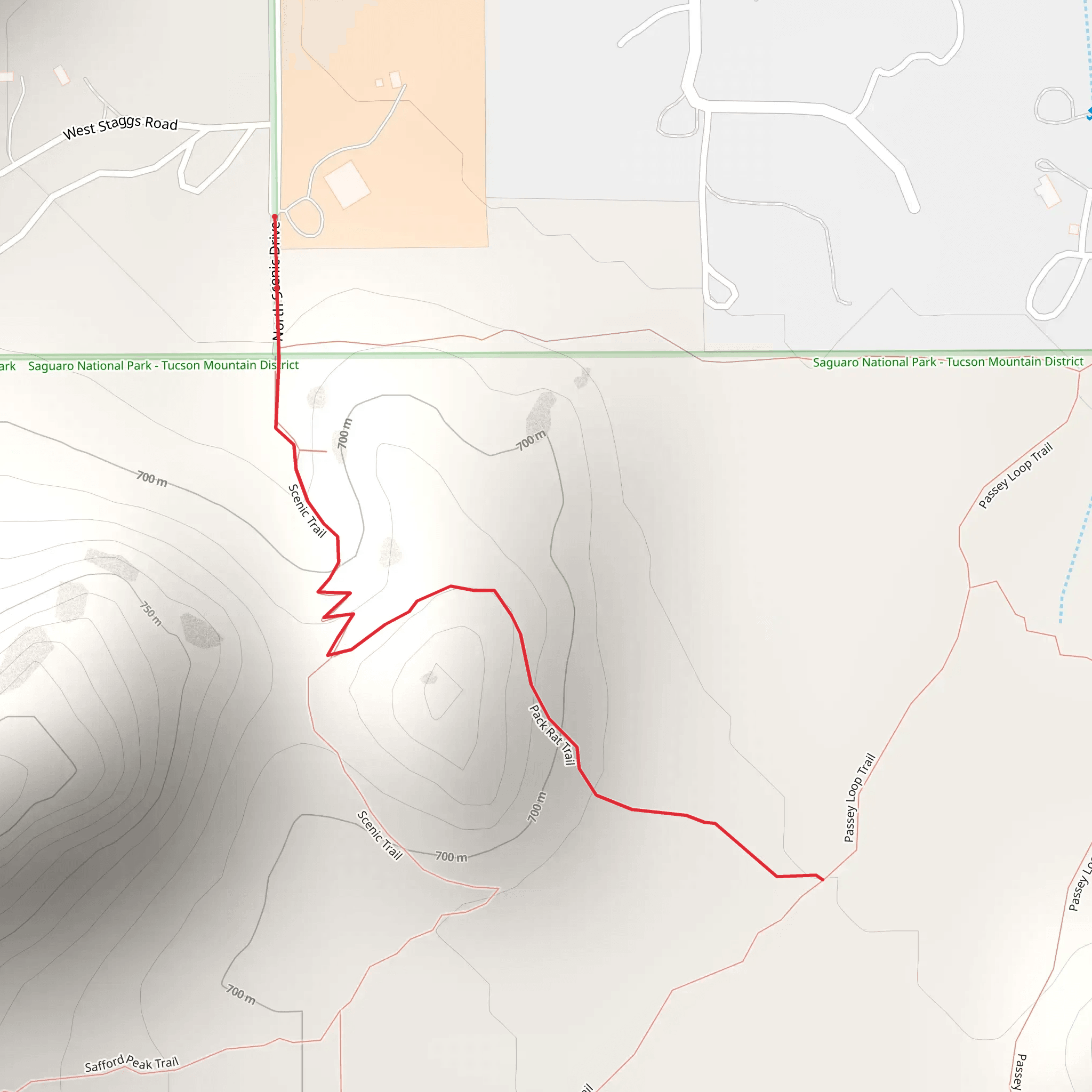 Pack Rat Trail via Scenic Trail mobile static map