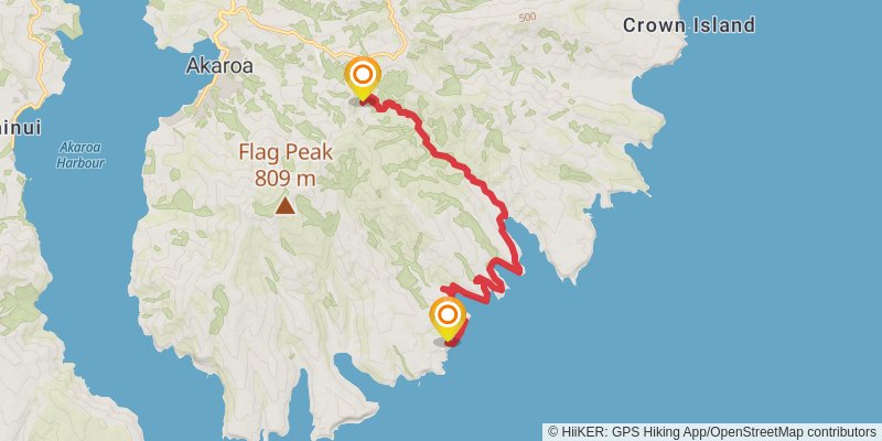 Banks Peninsula Track stage 2 Map