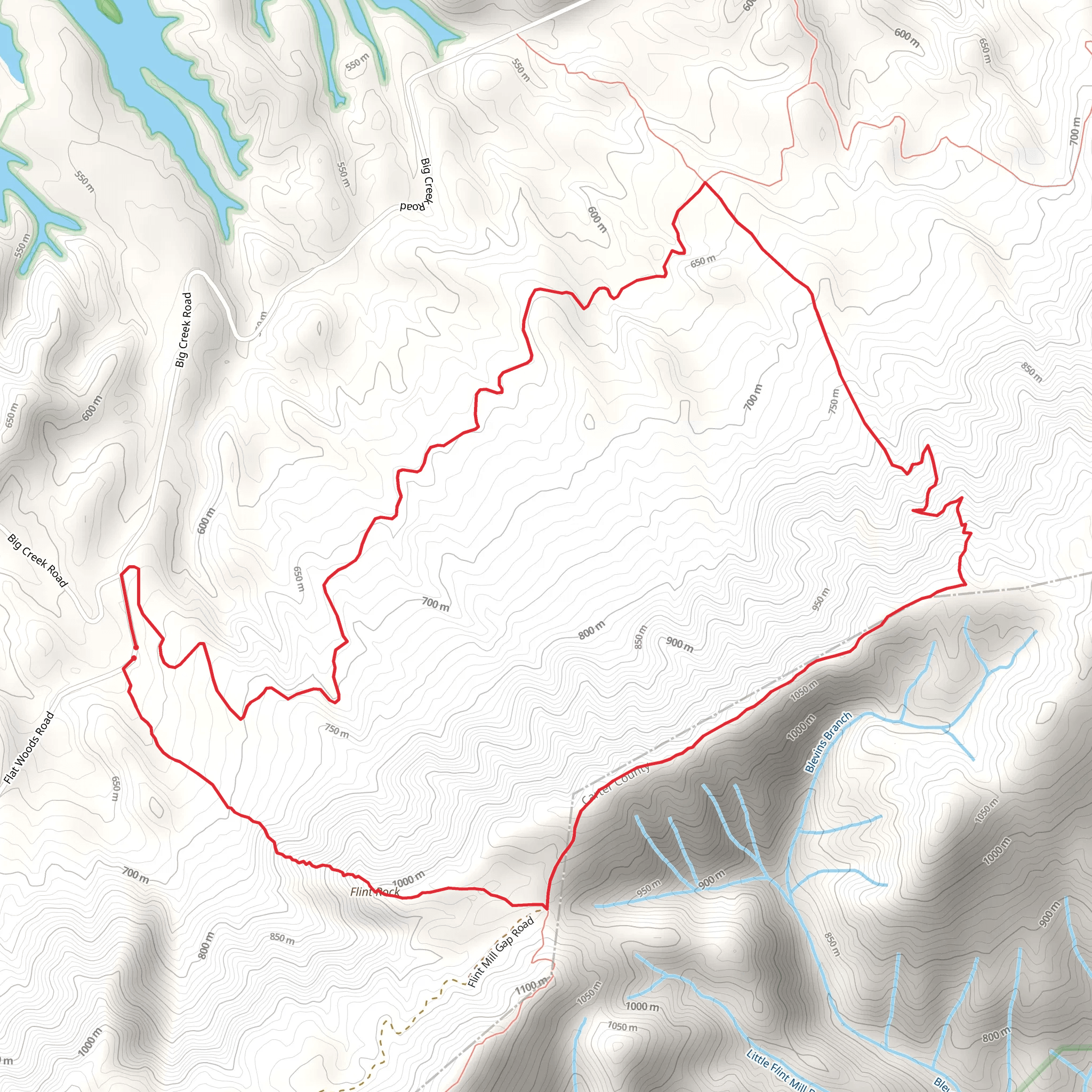 Flint Mill Gap, Holston Mountain and Flatwoods Horse Loop Trail mobile static map