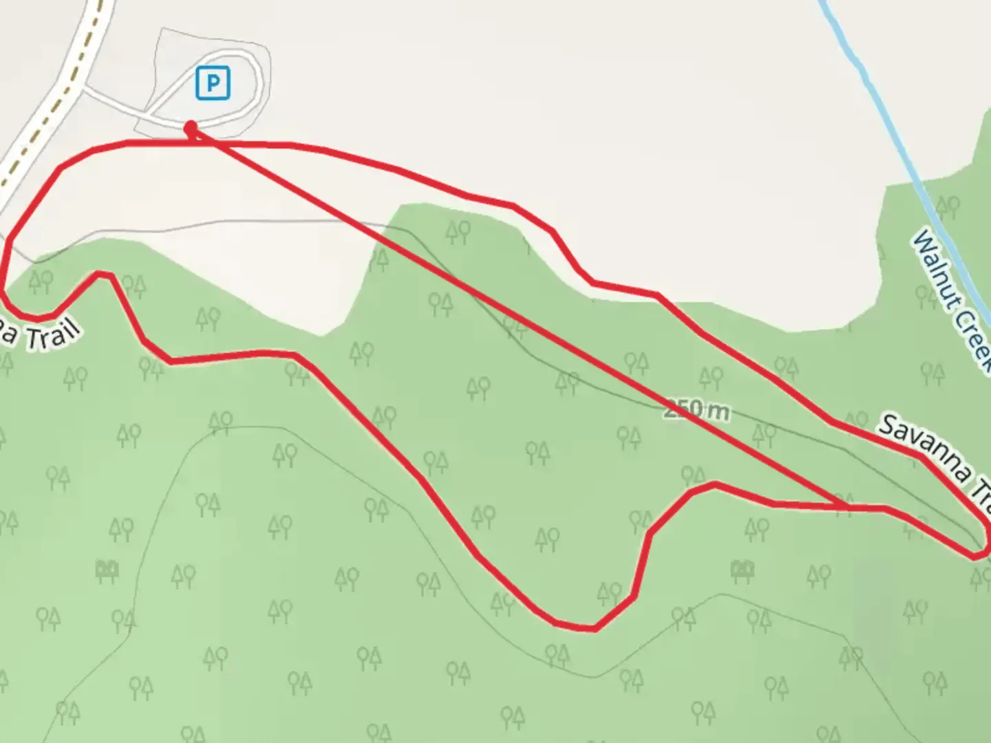 An image depicting the trail Savanna Loop Trail and its surrounding area.