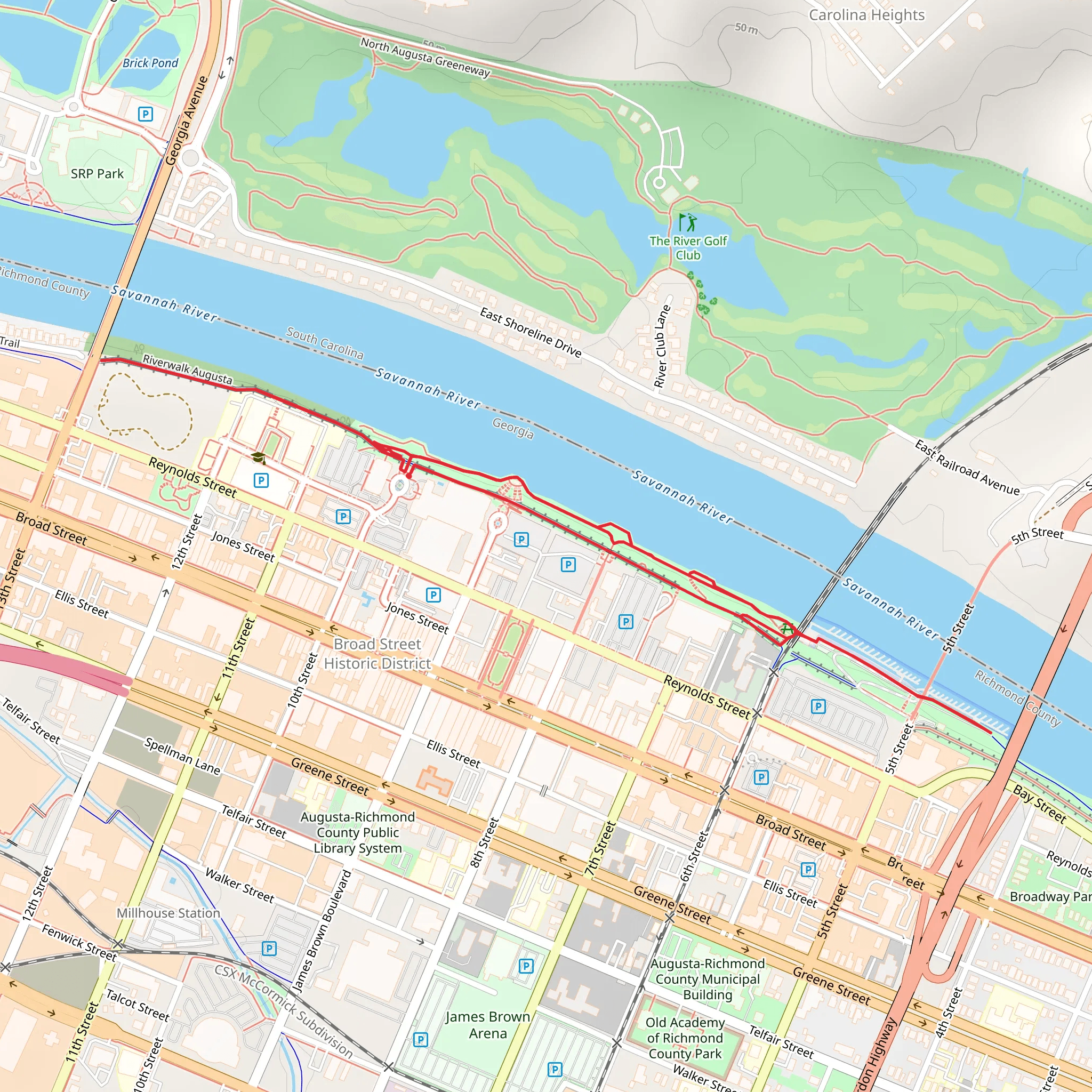 Japanese Pocket Garden and River Augusta mobile static map