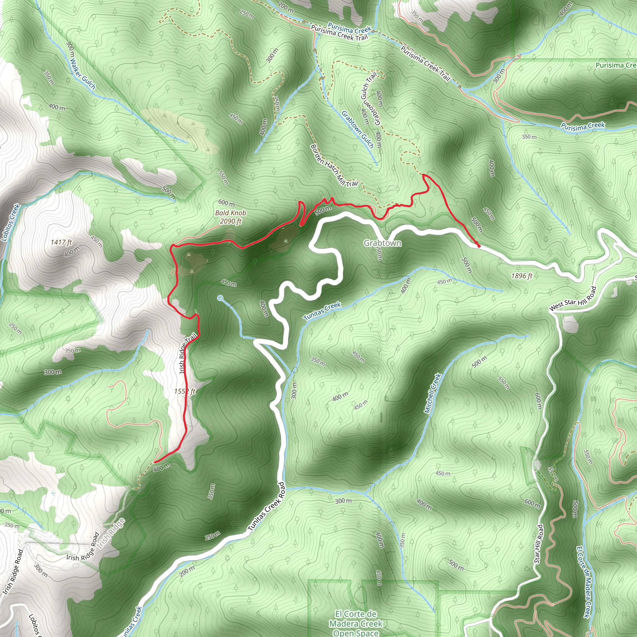 Bald Knob Trail mobile static map